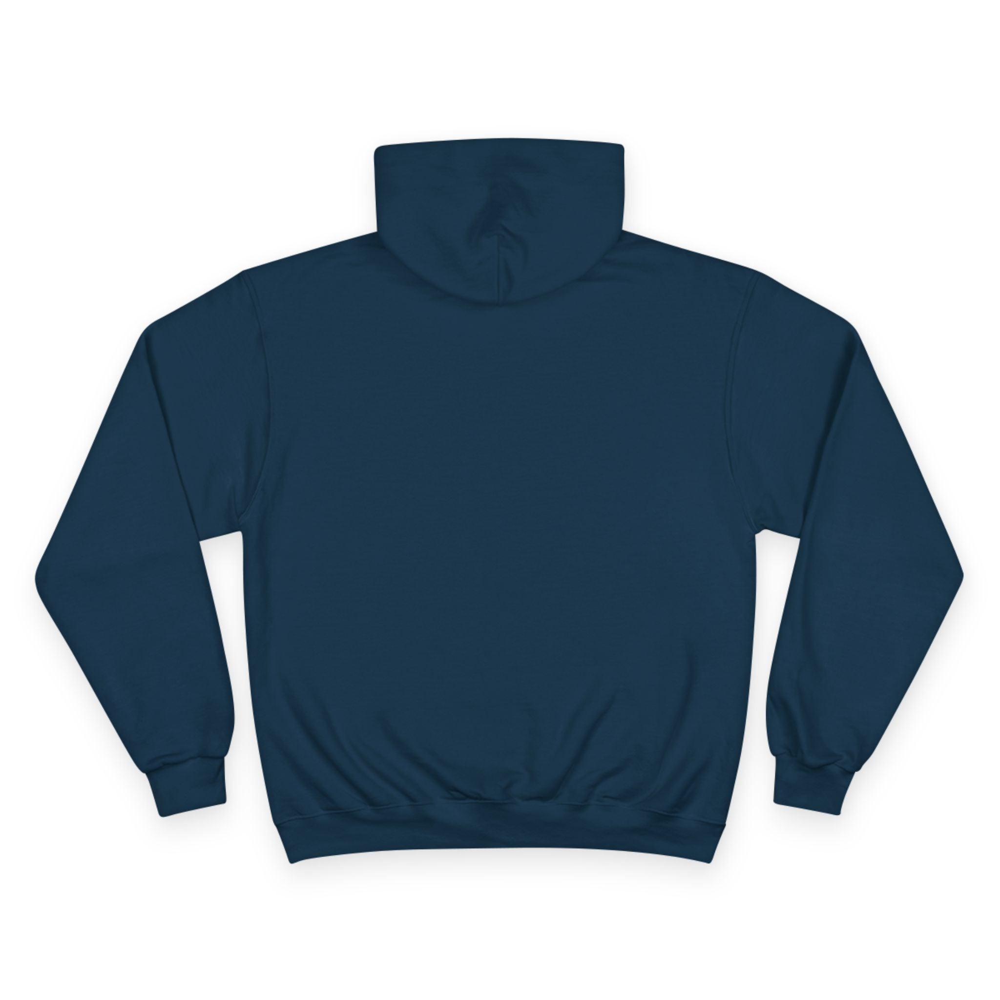 Champion Hoodie with Blue Metallic "M" Logo — Casual Streetwear Pullover