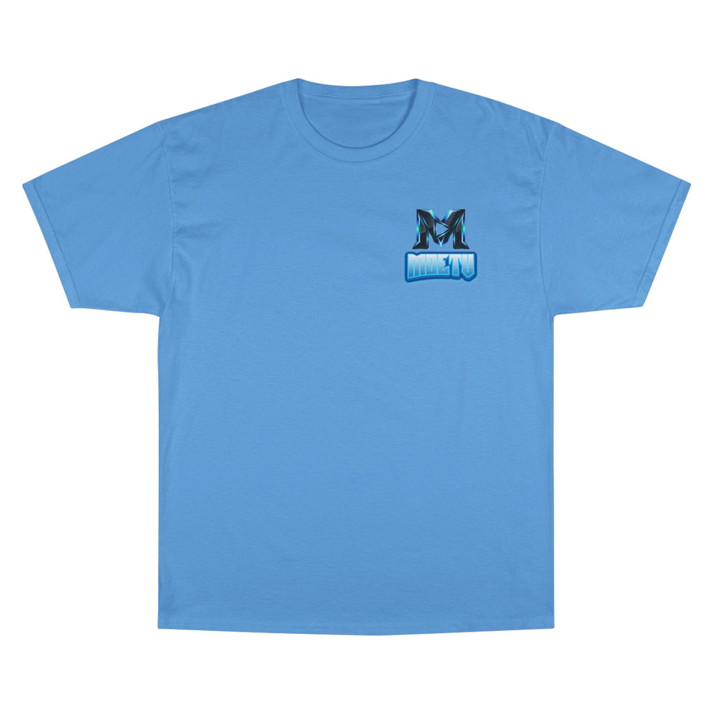 MOETV Champion T-Shirt — Gaming Logo Tee with Dolphin Crest