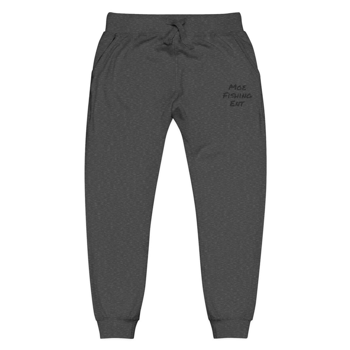 Embroidered 'Nice Fishins Ent' Fleece Sweatpants — Cozy Casual Joggers