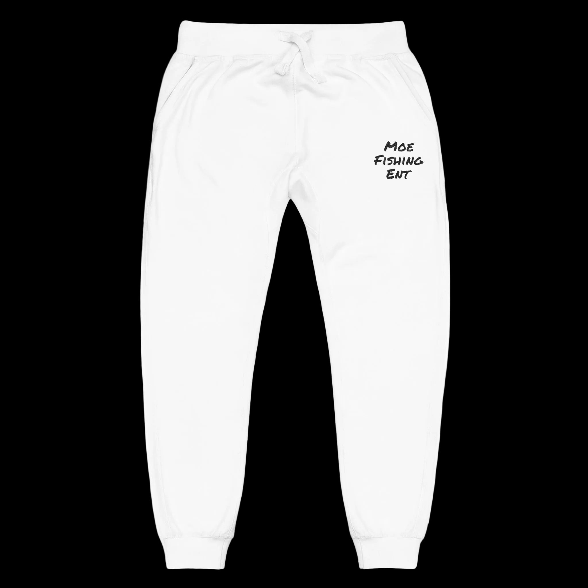 Embroidered 'Nice Fishins Ent' Fleece Sweatpants — Cozy Casual Joggers