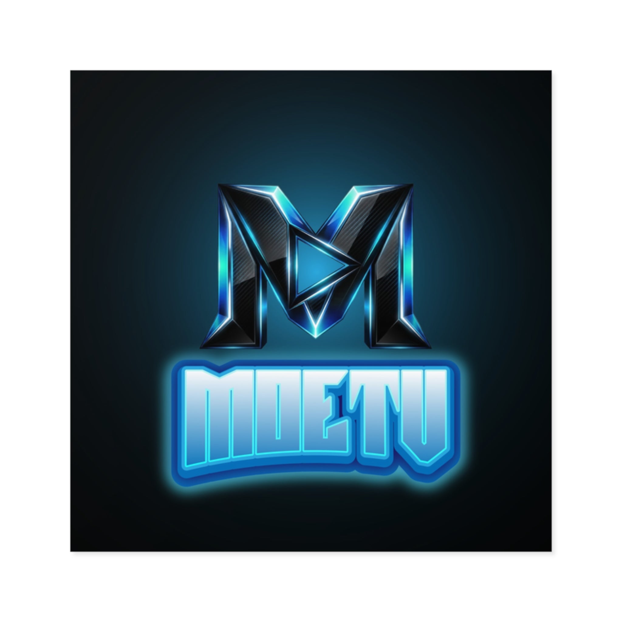 Neon M Logo Square Sticker — MOETU Gaming Decal (Indoor/Outdoor)