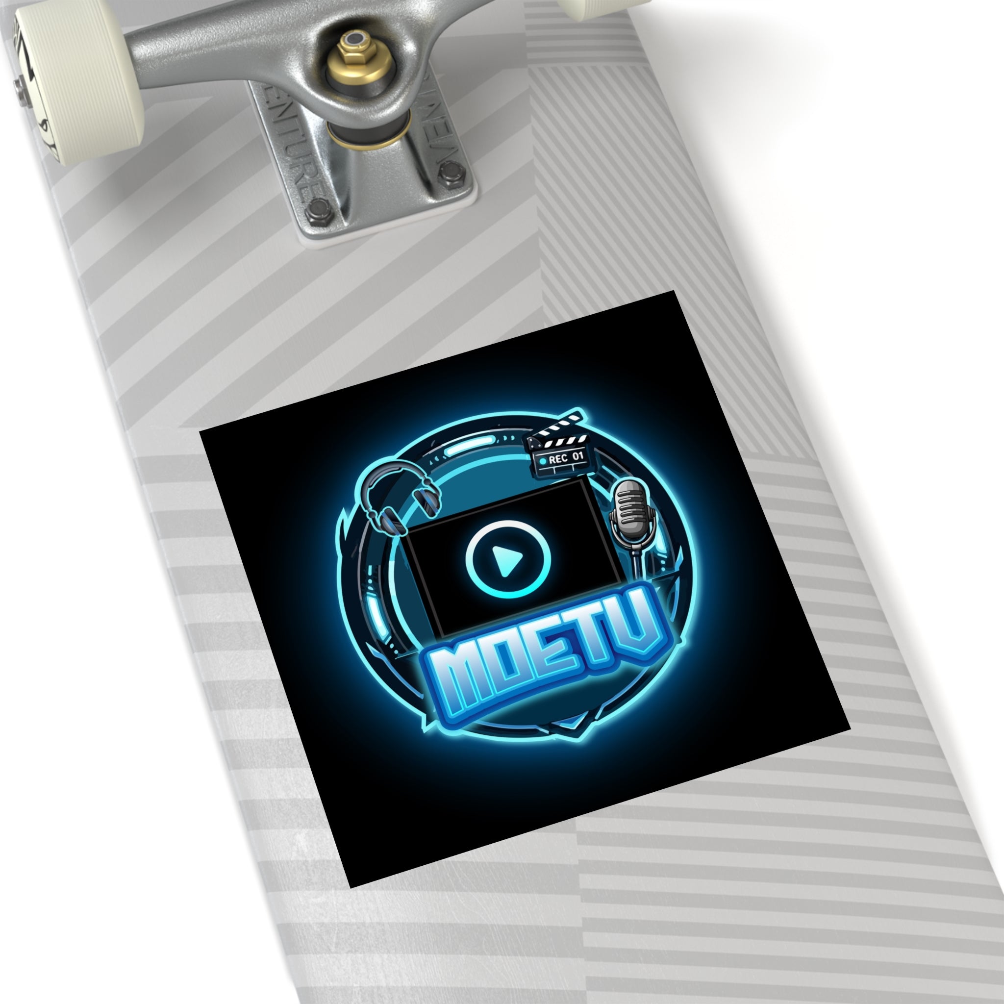 Square Sticker — MOETV Neon Streaming Logo
