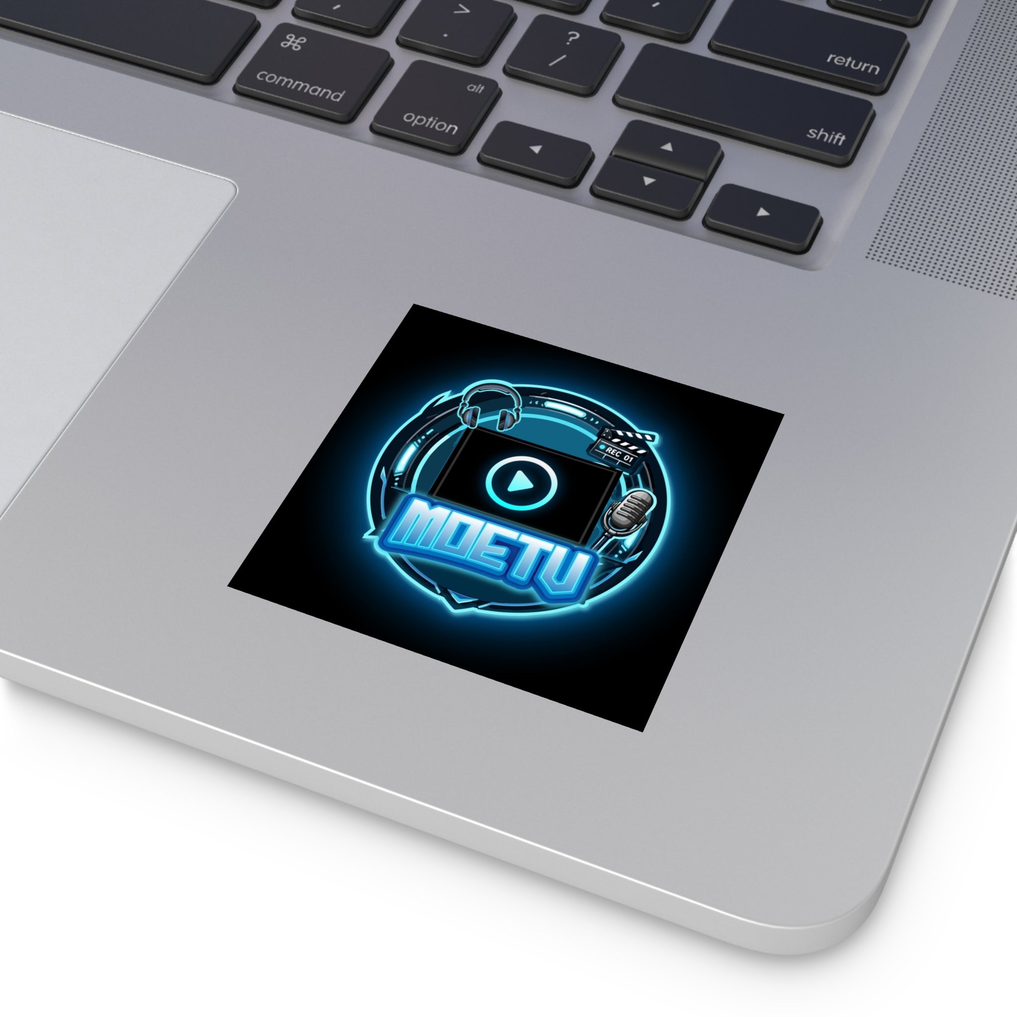 Square Sticker — MOETV Neon Streaming Logo