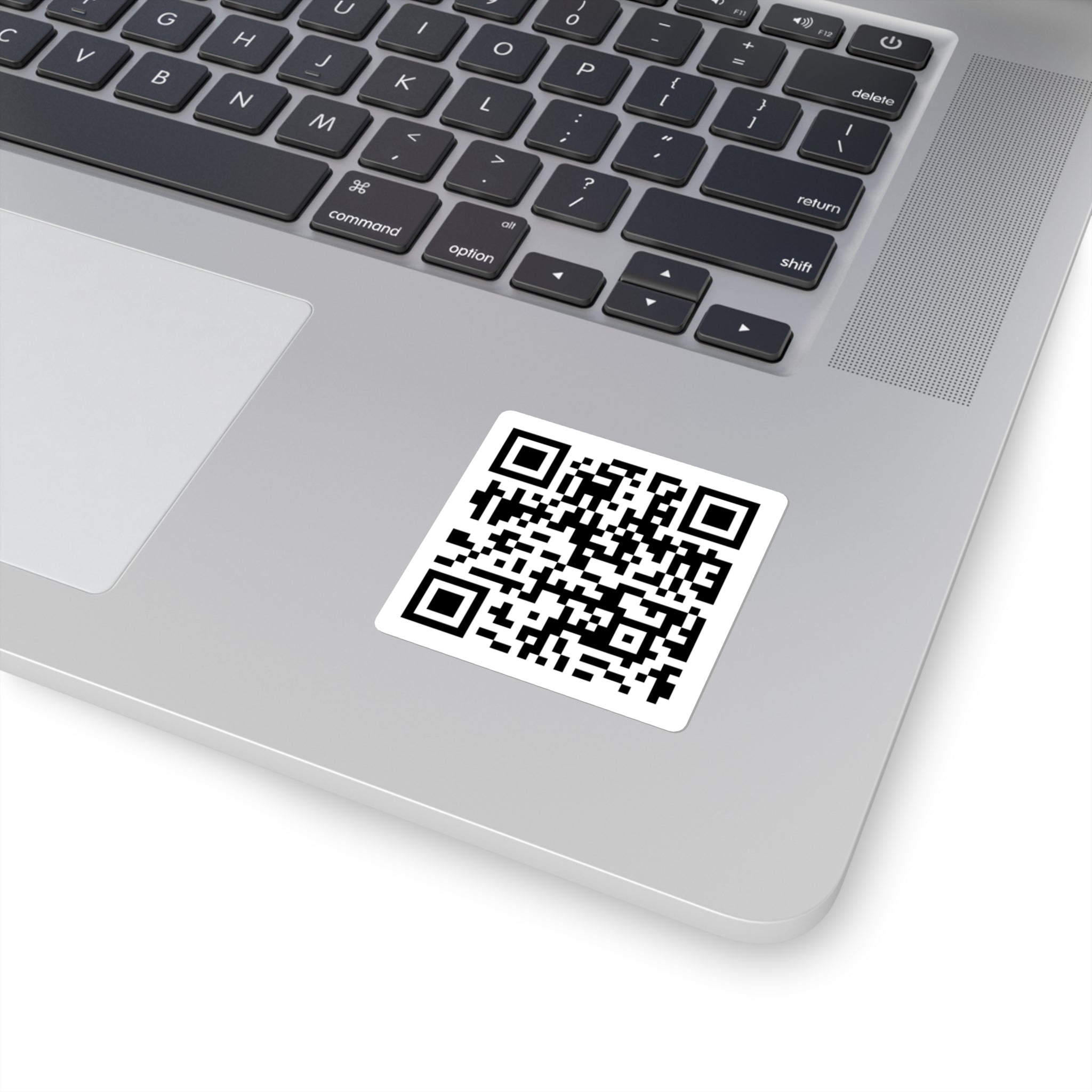 QR Code Square Sticker — Custom Scannable Label for Laptops, Packaging & Events