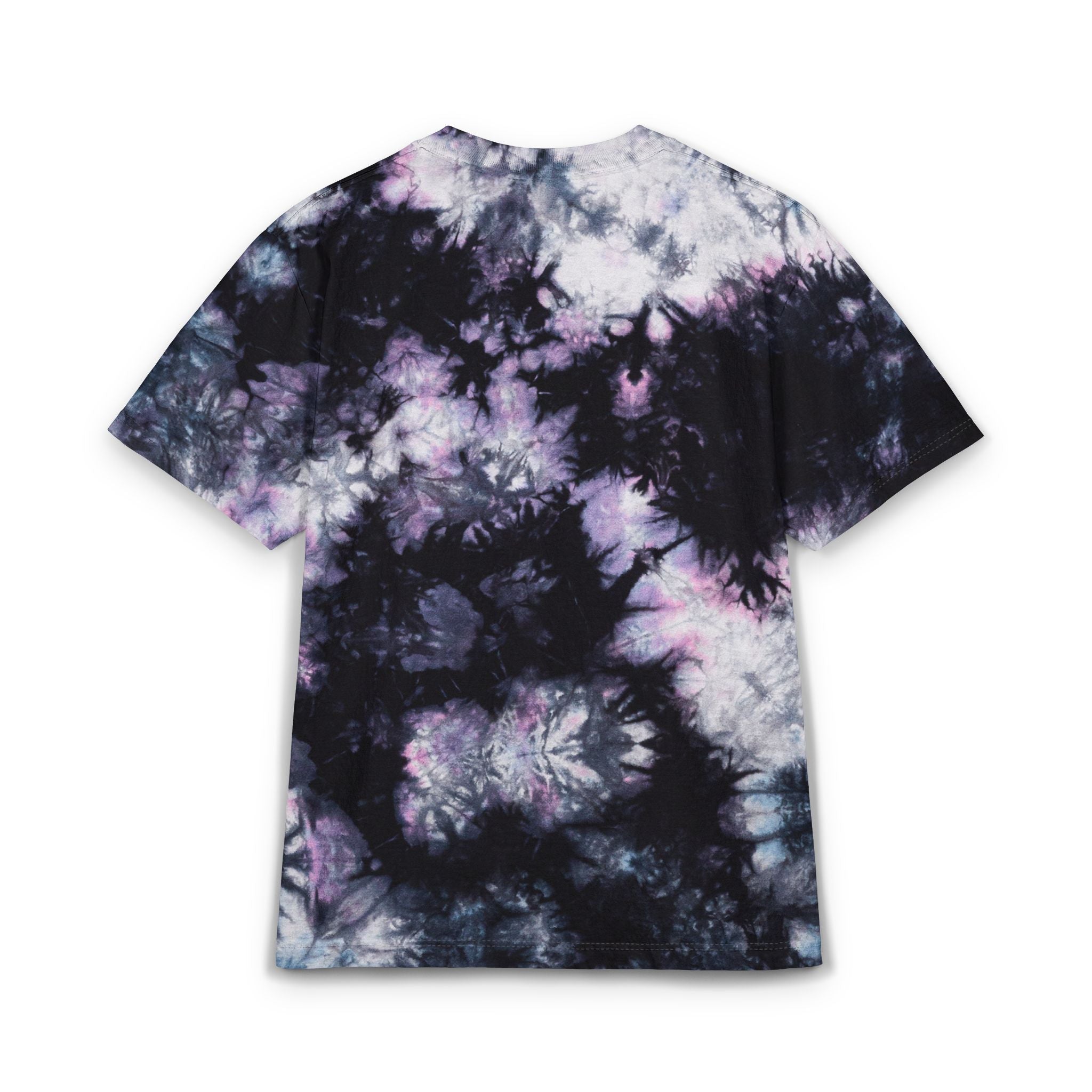 Embroidered 'M' Tie-Dye Oversized T-Shirt — Black & White Grunge Tee