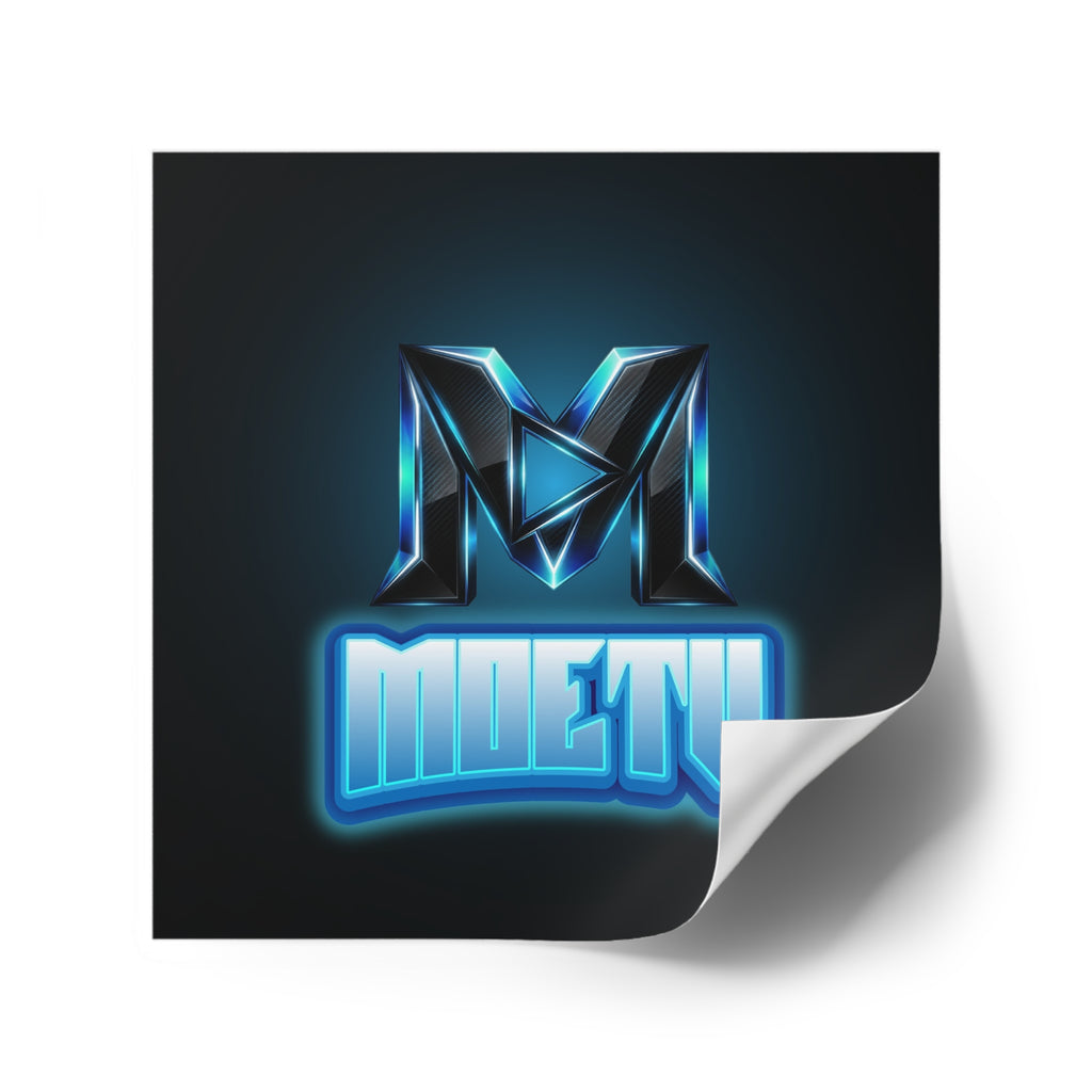 Neon M Logo Square Sticker — MOETU Gaming Decal (Indoor/Outdoor)