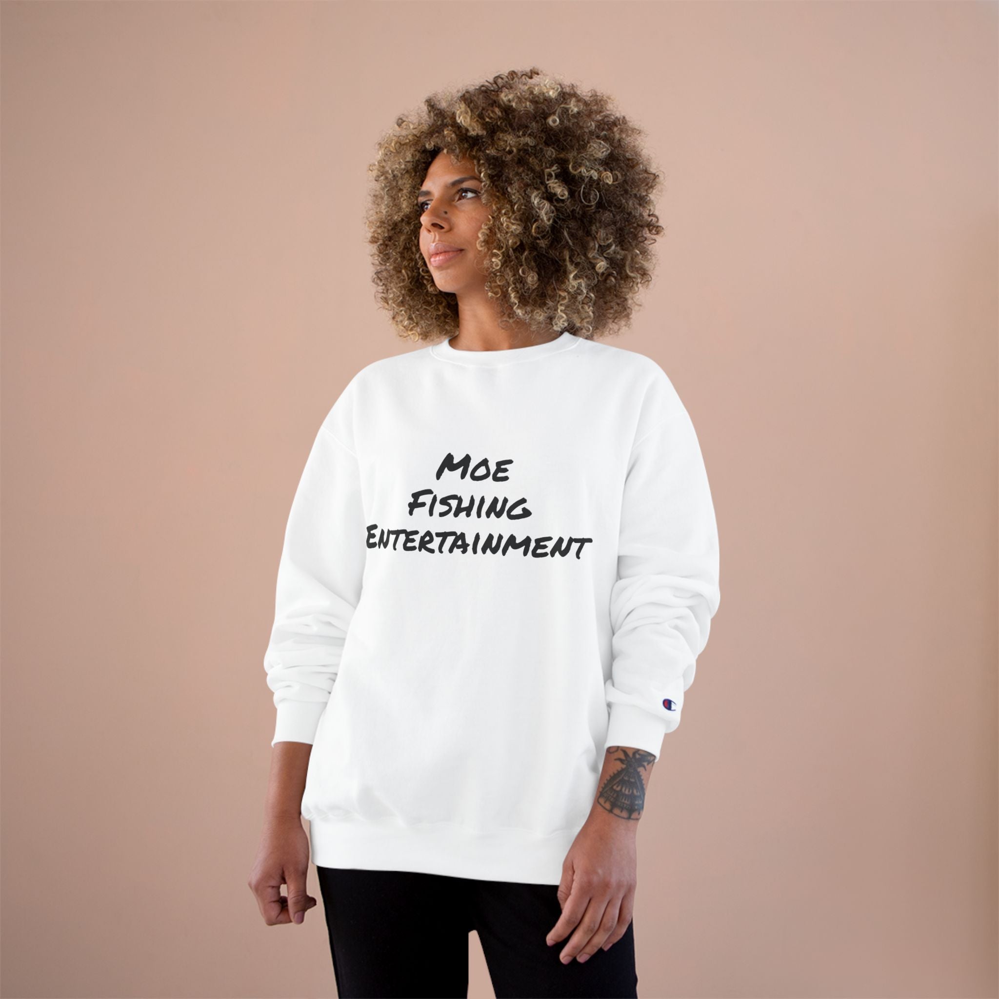 Fishing Sweatshirt — "Moe Fishing Entertainment" Bass Logo Crewneck
