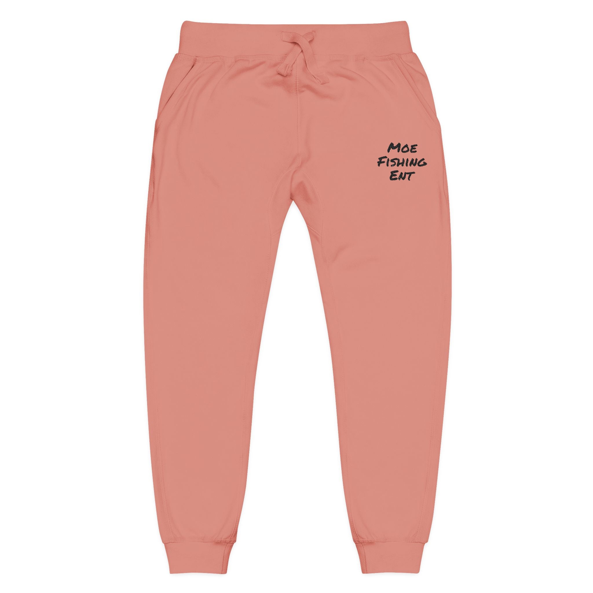 Embroidered 'Nice Fishins Ent' Fleece Sweatpants — Cozy Casual Joggers