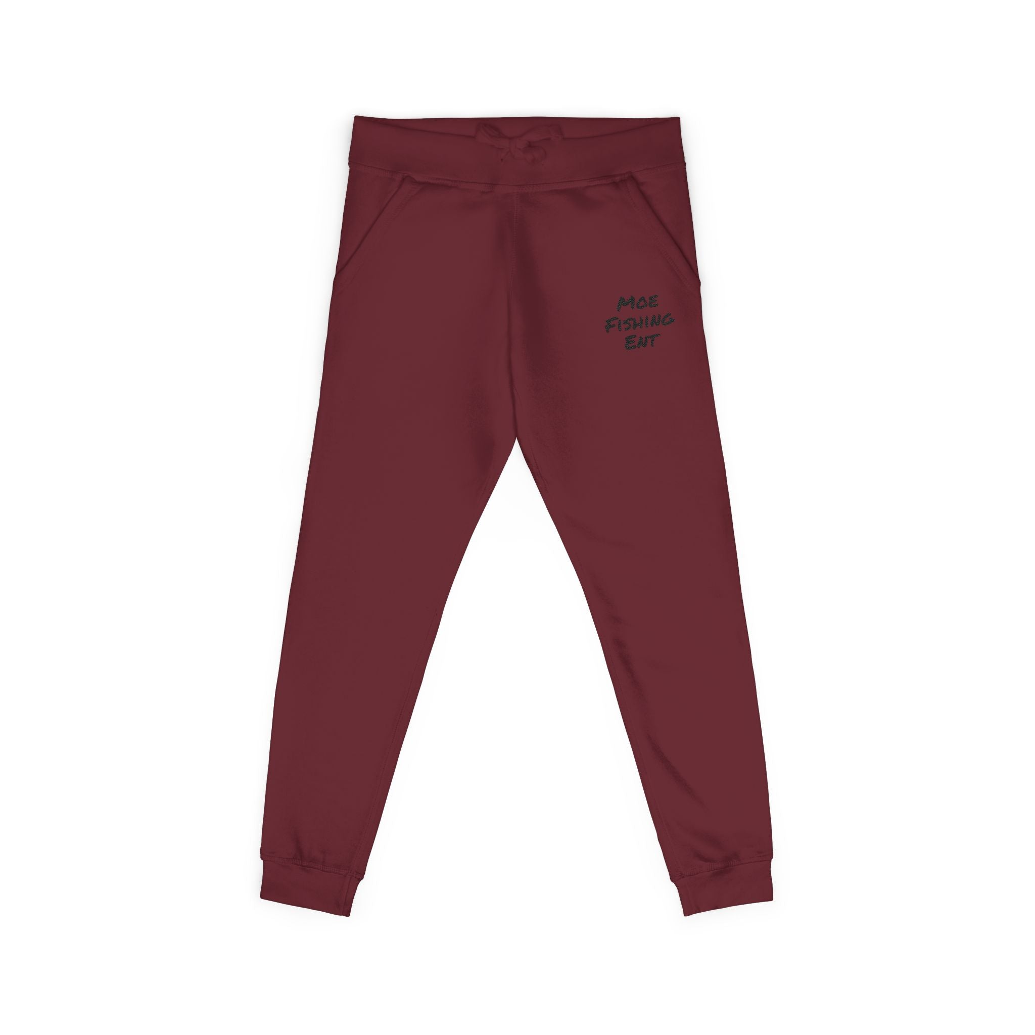 Embroidered 'Nice Fishins Ent' Fleece Sweatpants — Cozy Casual Joggers
