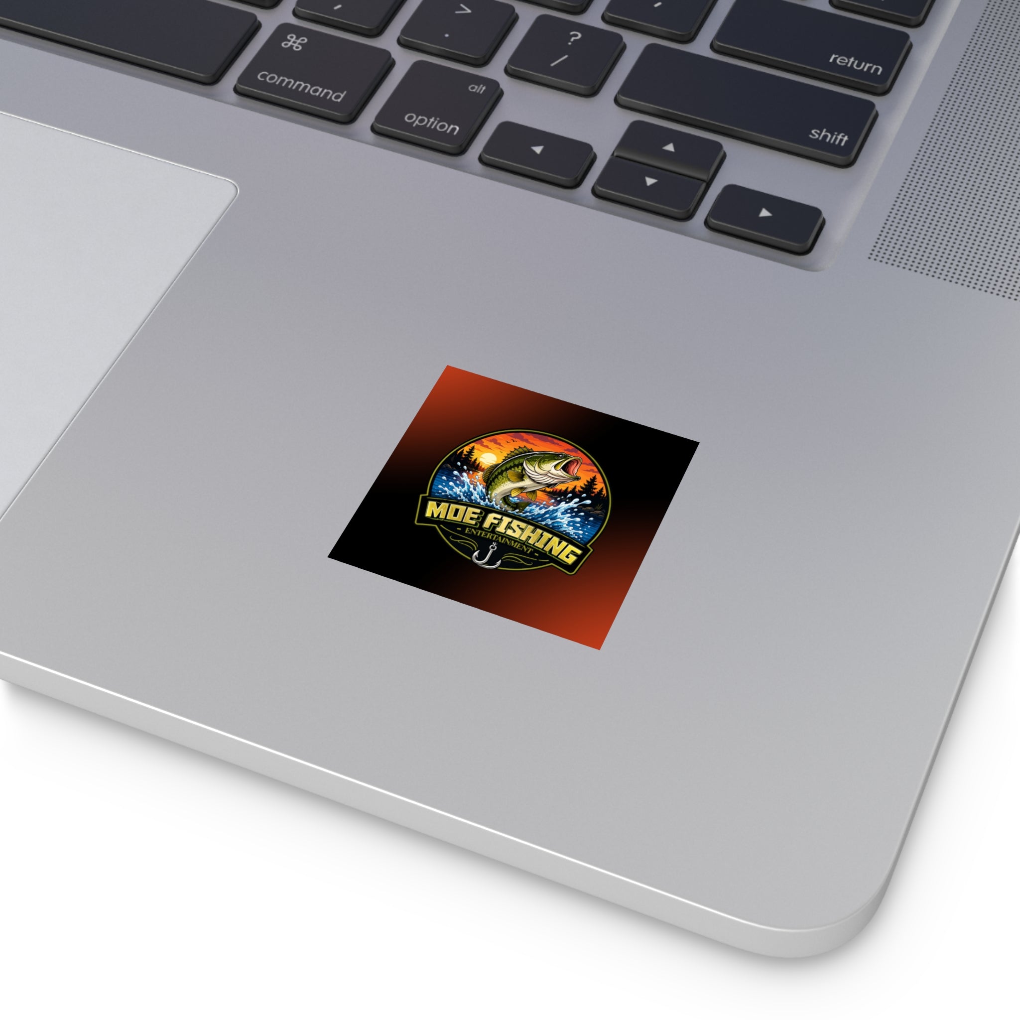 Square Fishing Sticker — MOE FISHING Bass Design (Indoor/Outdoor)