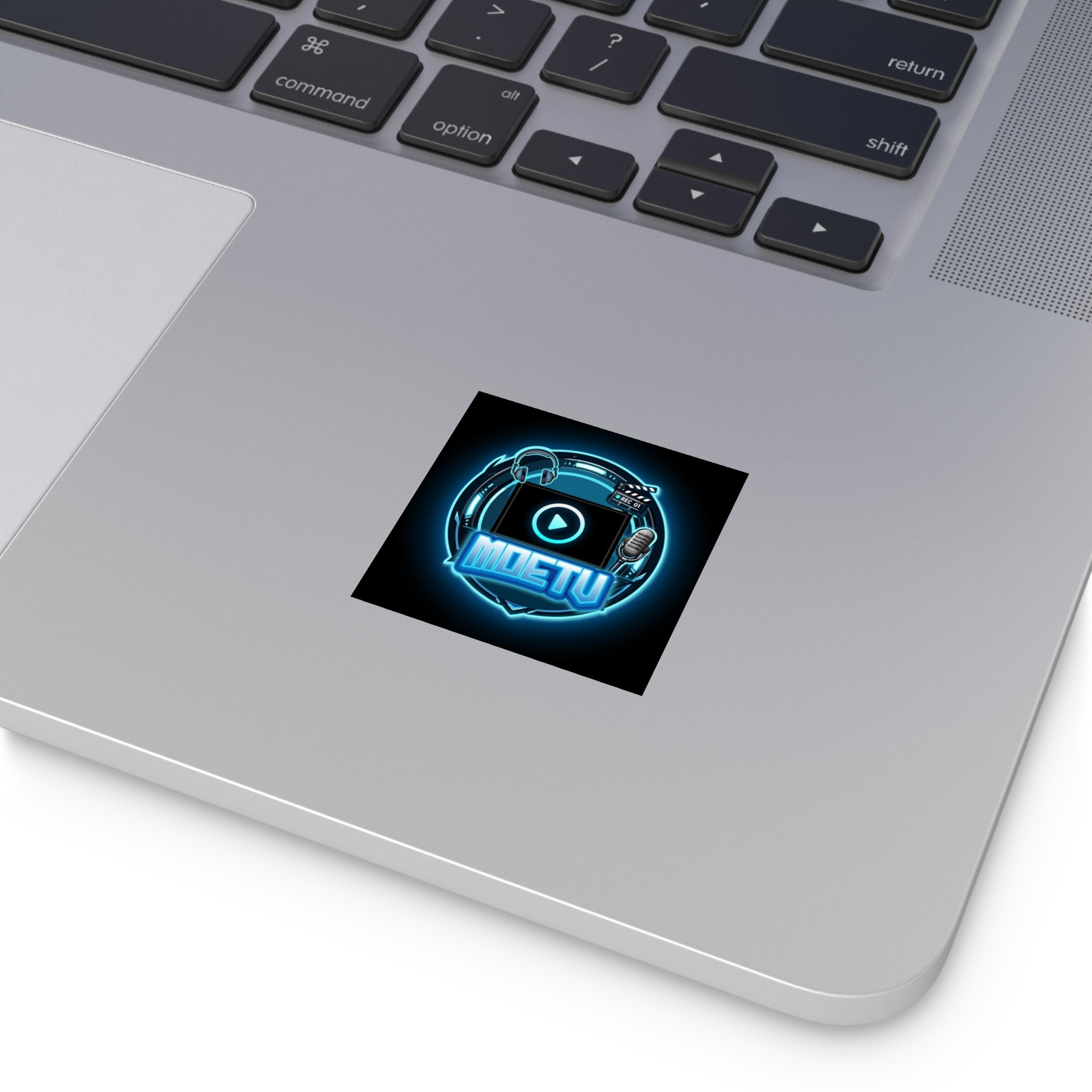 Square Sticker — MOETV Neon Streaming Logo