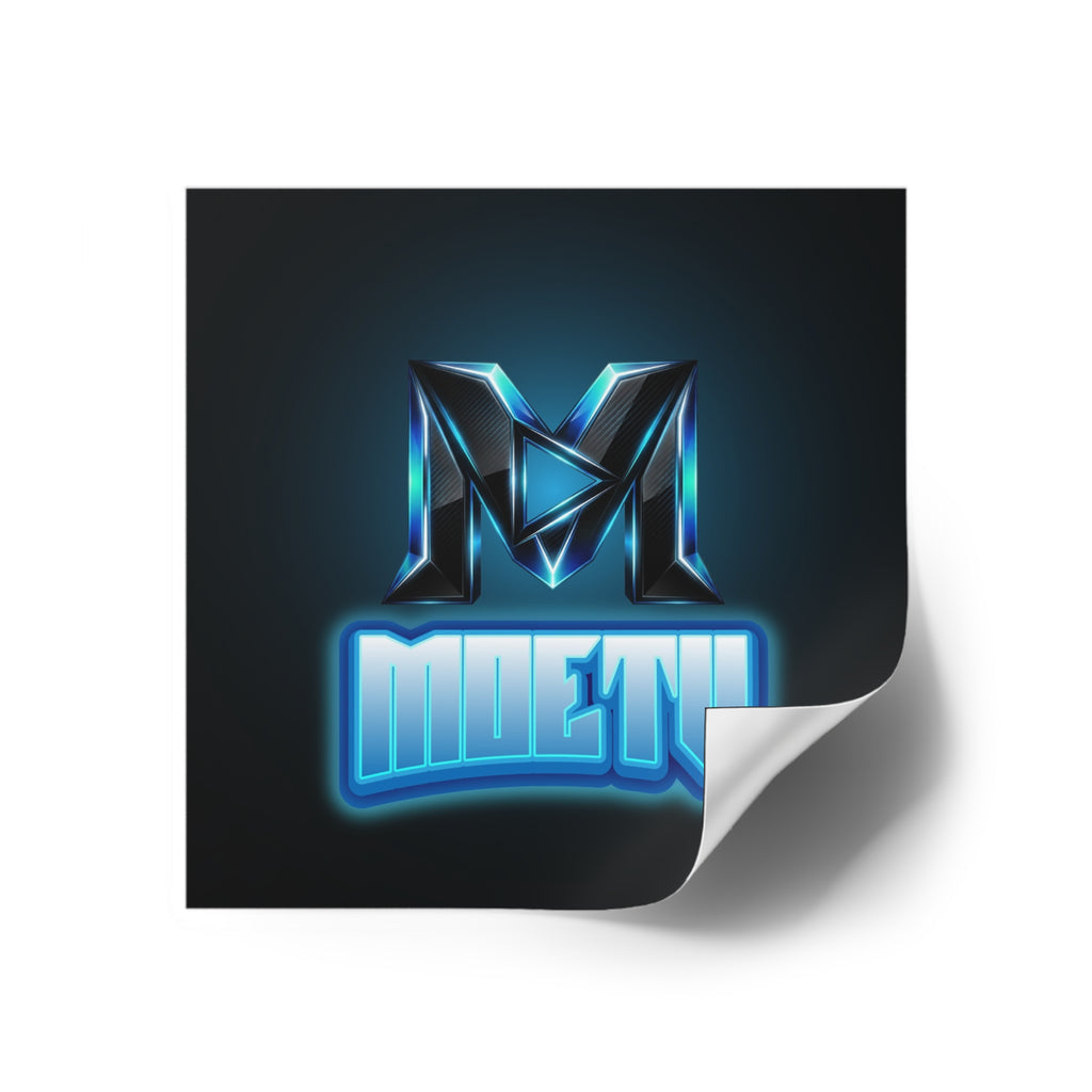 Neon M Logo Square Sticker — MOETU Gaming Decal (Indoor/Outdoor)