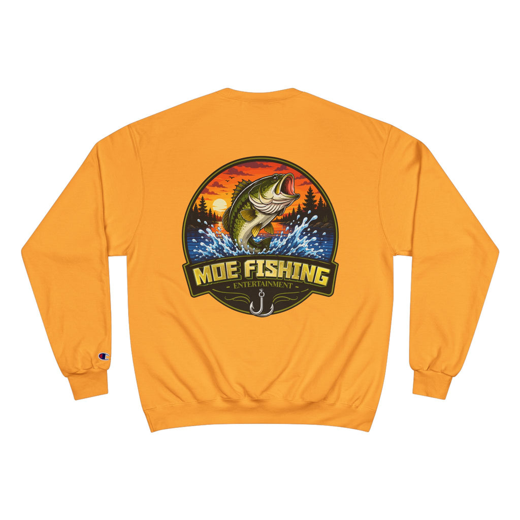 Fishing Sweatshirt — "Moe Fishing Entertainment" Bass Logo Crewneck