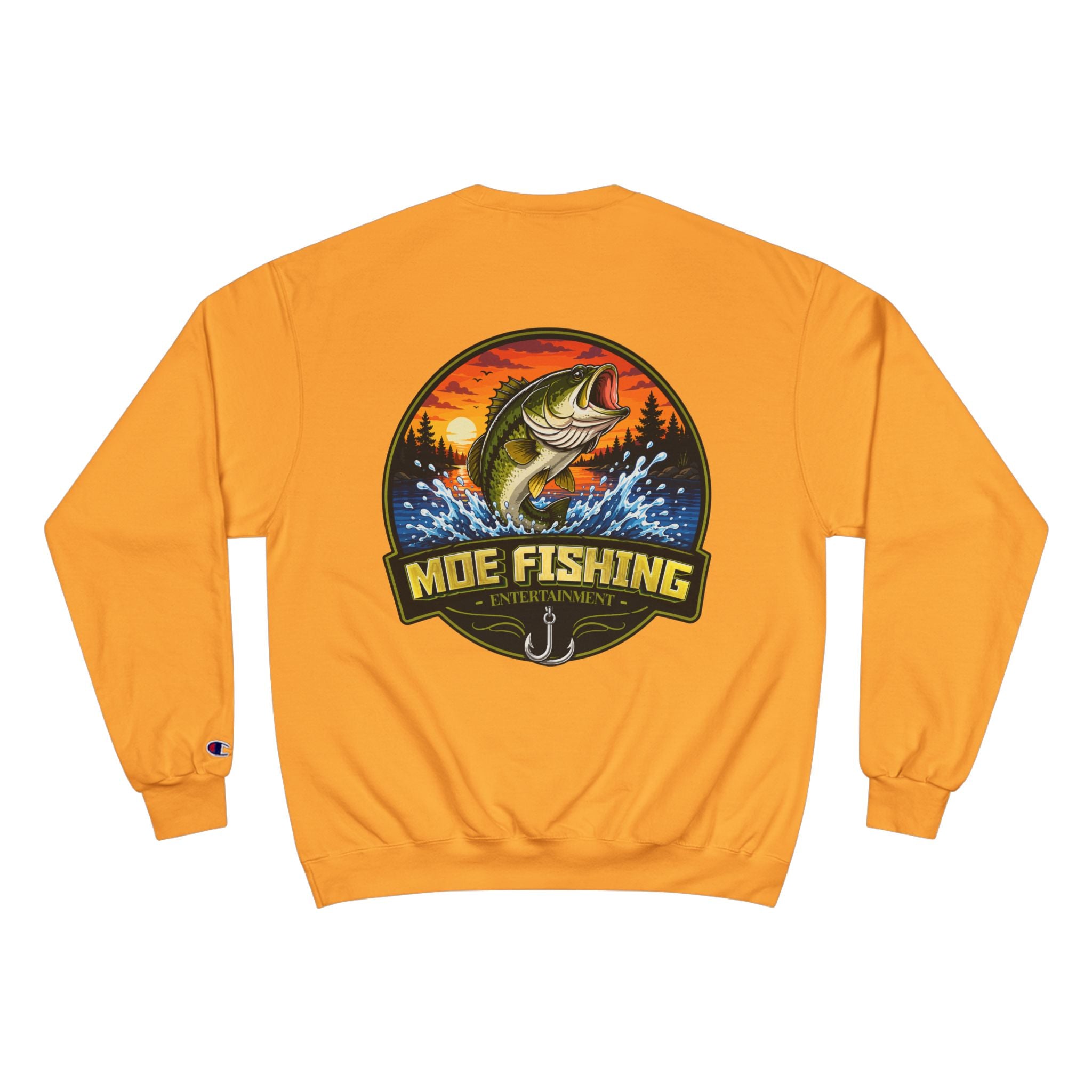 Fishing Sweatshirt — "Moe Fishing Entertainment" Bass Logo Crewneck