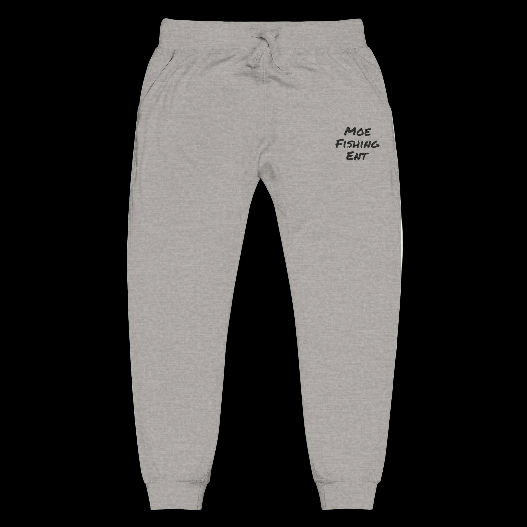 Embroidered 'Nice Fishins Ent' Fleece Sweatpants — Cozy Casual Joggers