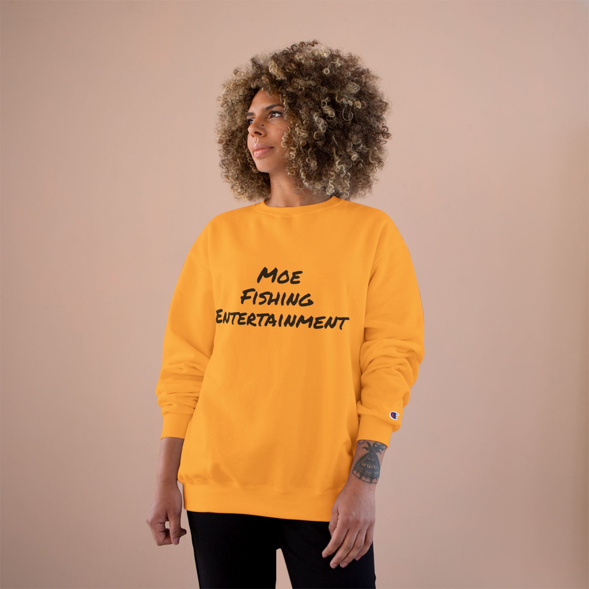 Fishing Sweatshirt — "Moe Fishing Entertainment" Bass Logo Crewneck