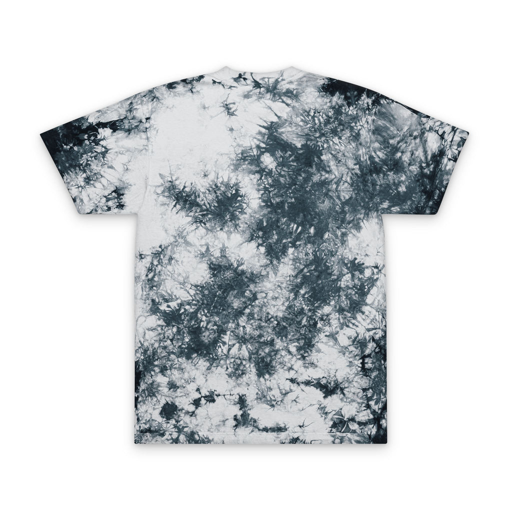 Embroidered 'M' Tie-Dye Oversized T-Shirt — Black & White Grunge Tee
