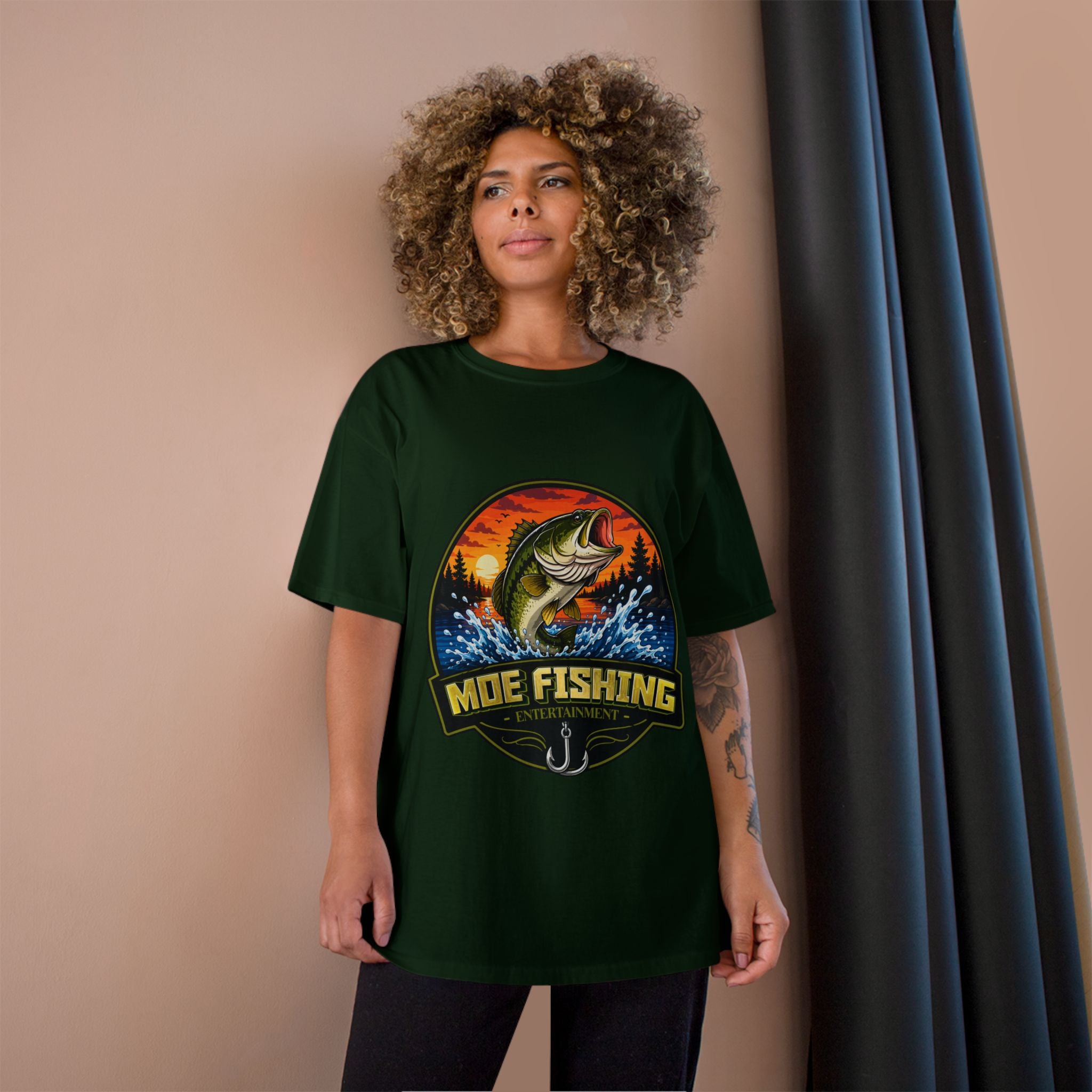 Fishing Logo T-Shirt — "Moe Fishing" Bass Graphic Tee