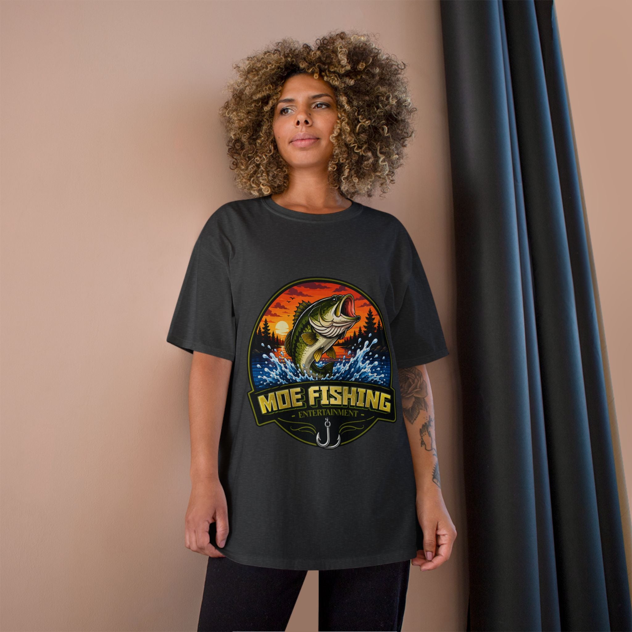 Fishing Logo T-Shirt — "Moe Fishing" Bass Graphic Tee