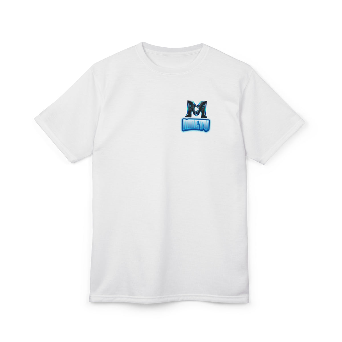 Ice Blue Monogram Tee - Minimal M Logo Chest Print