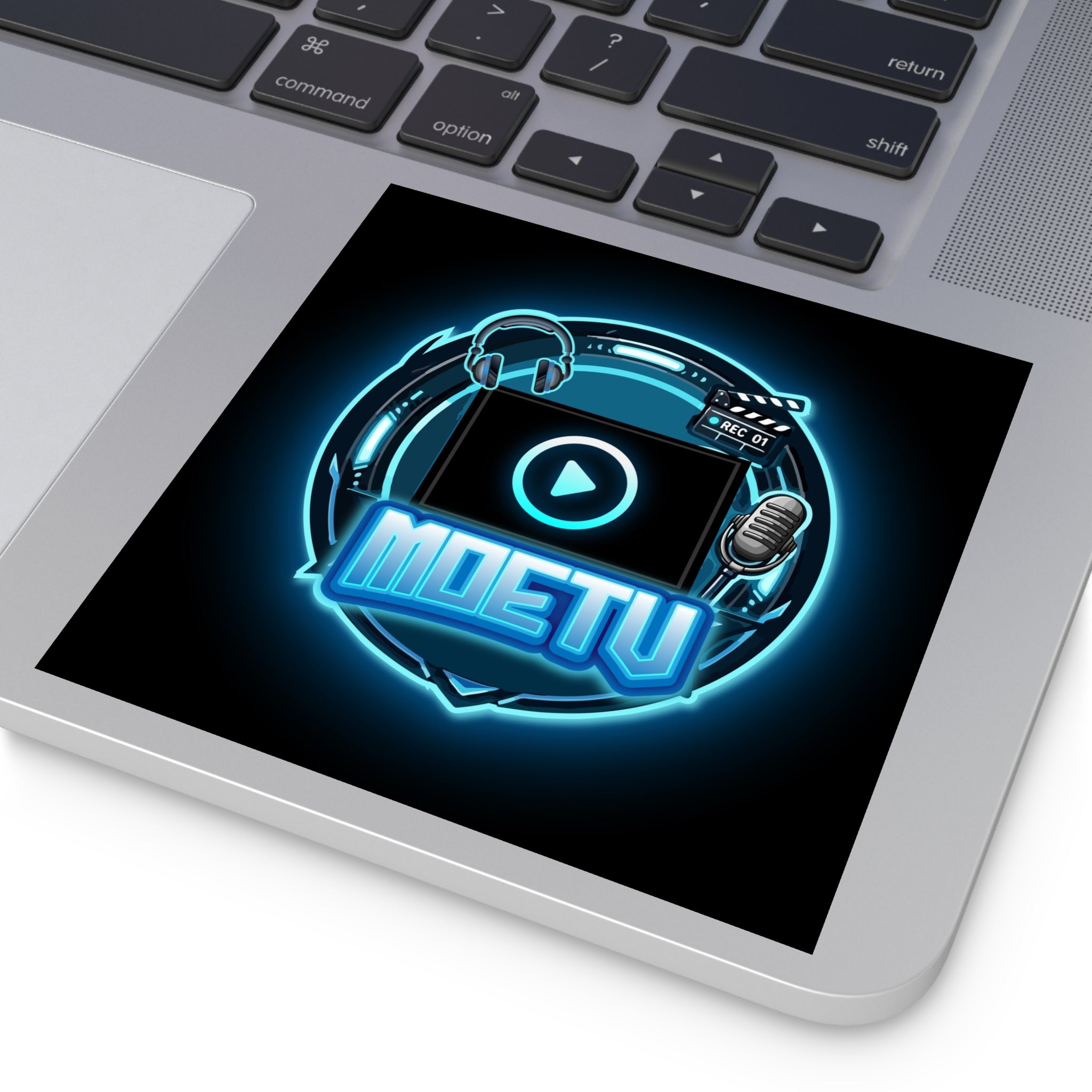 Square Sticker — MOETV Neon Streaming Logo