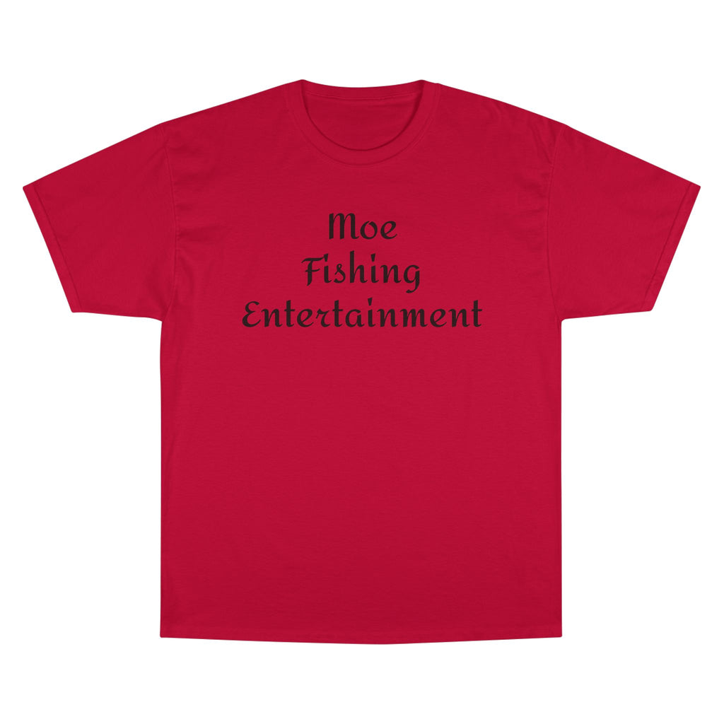 Champion T-Shirt — "Moe Fishing Entertainment" Script Logo Tee