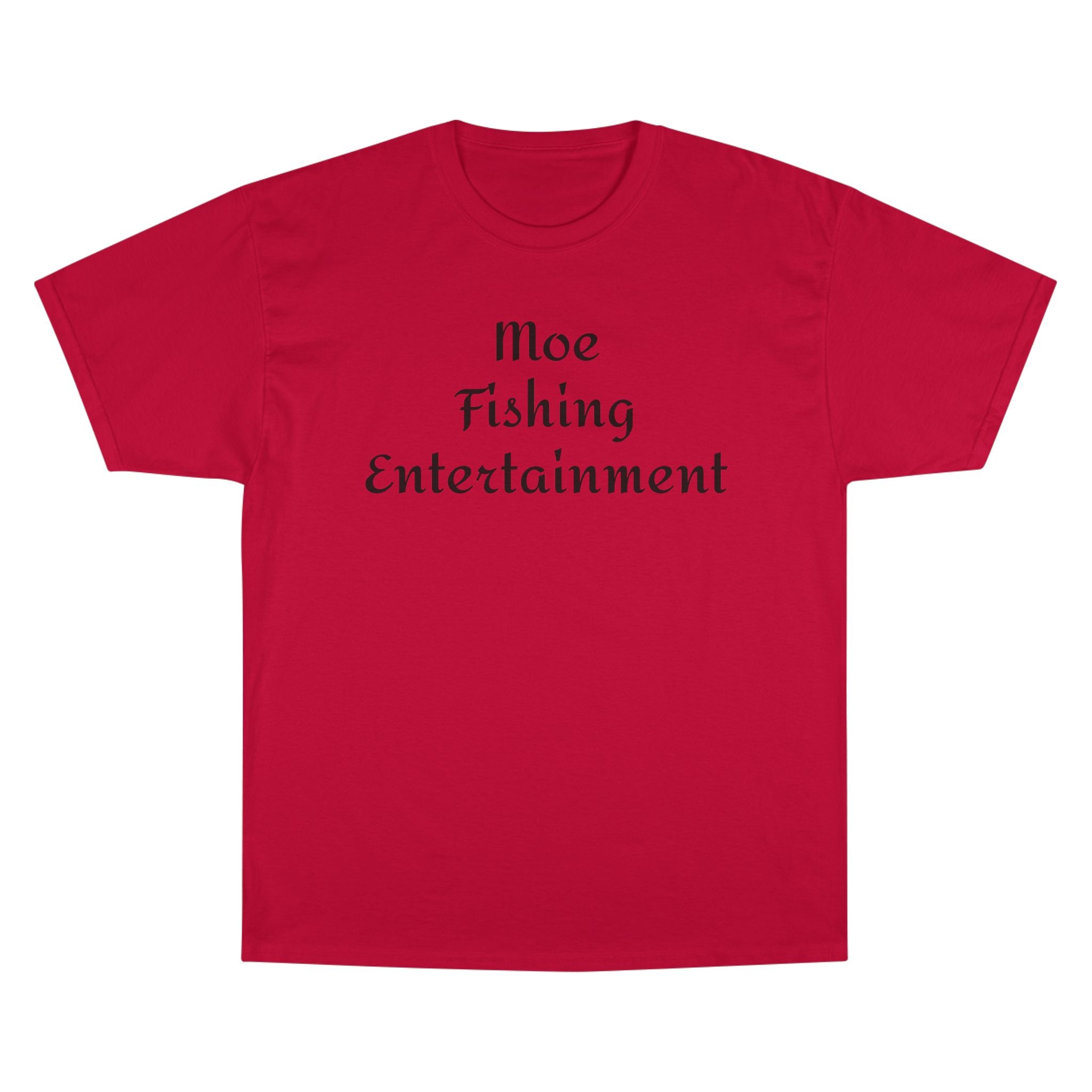 Champion T-Shirt — "Moe Fishing Entertainment" Script Logo Tee