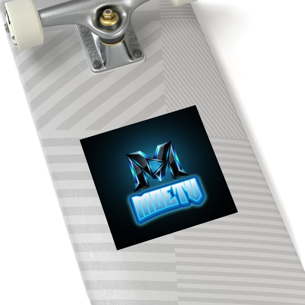 Neon M Logo Square Sticker — MOETU Gaming Decal (Indoor/Outdoor)