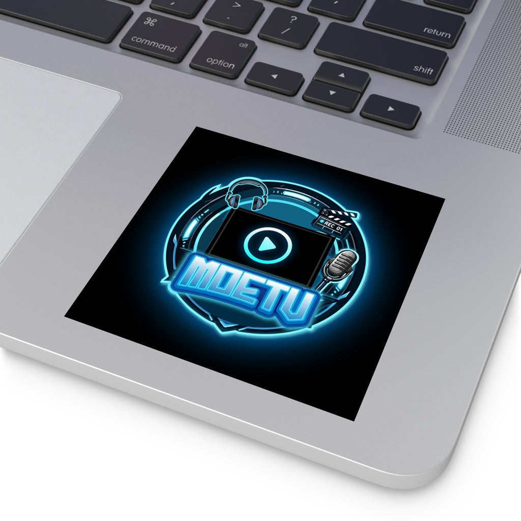 Square Sticker — MOETV Neon Streaming Logo