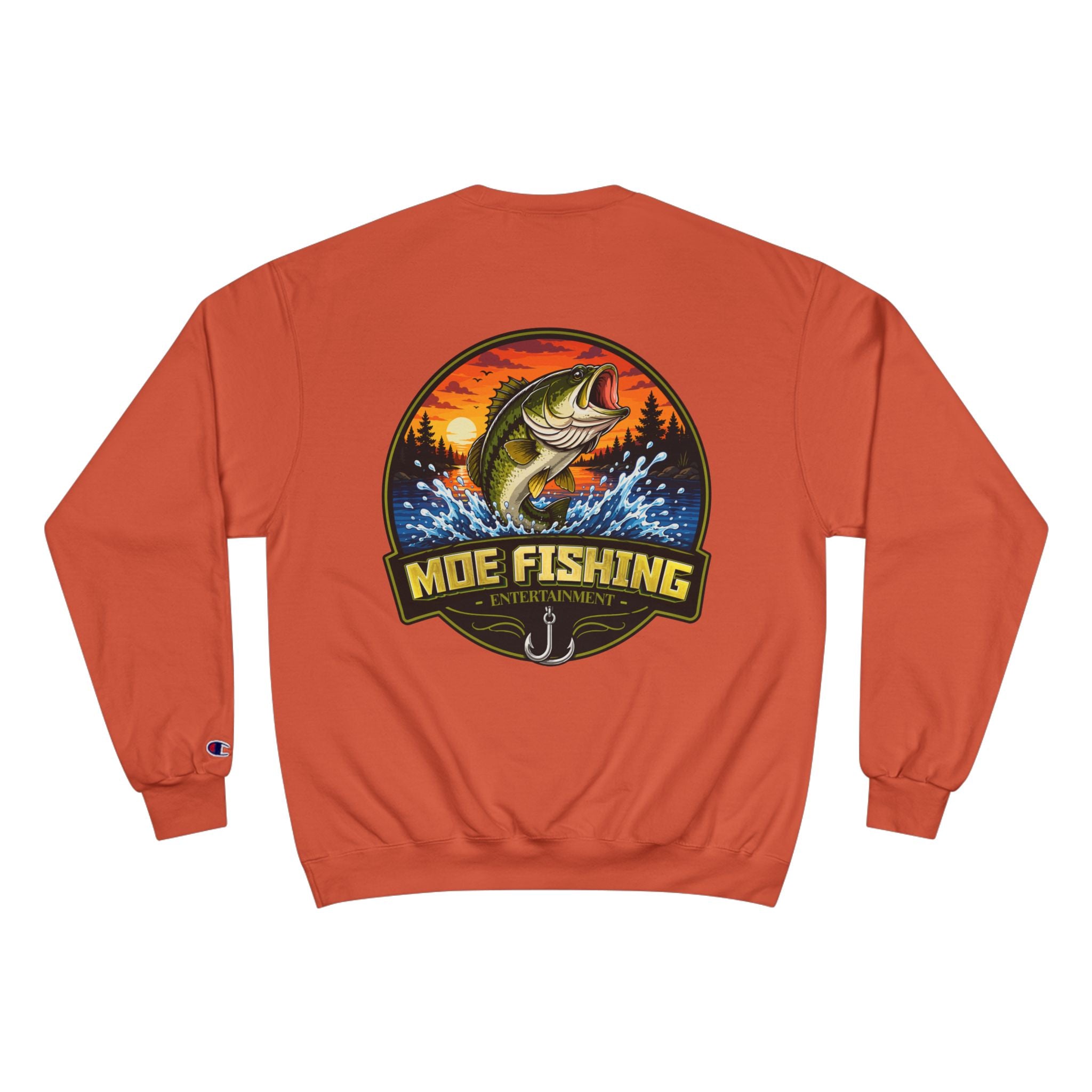 Fishing Sweatshirt — "Moe Fishing Entertainment" Bass Logo Crewneck