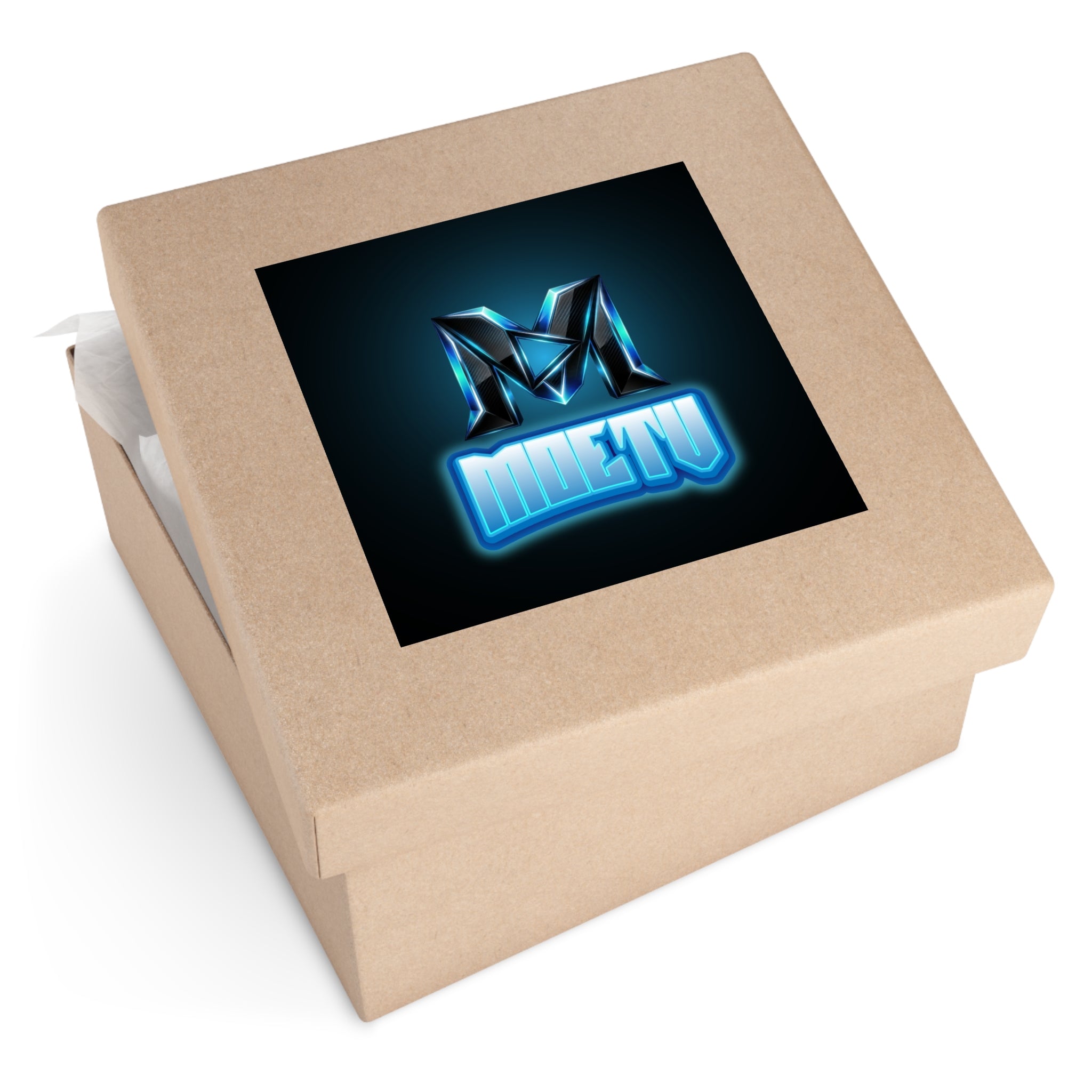 Neon M Logo Square Sticker — MOETU Gaming Decal (Indoor/Outdoor)