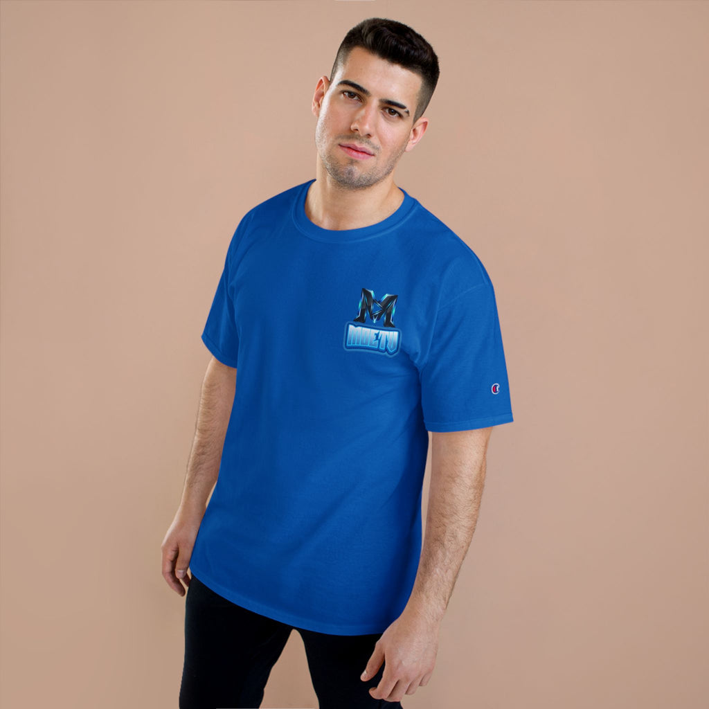 MOETV Champion T-Shirt — Gaming Logo Tee with Dolphin Crest