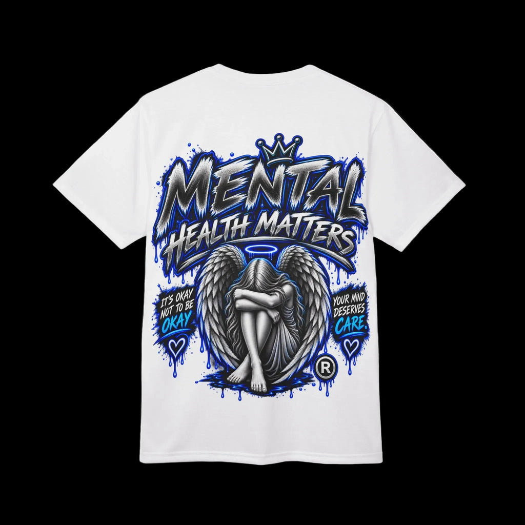 Minimal Blue 'Mello' Chest Logo Tee