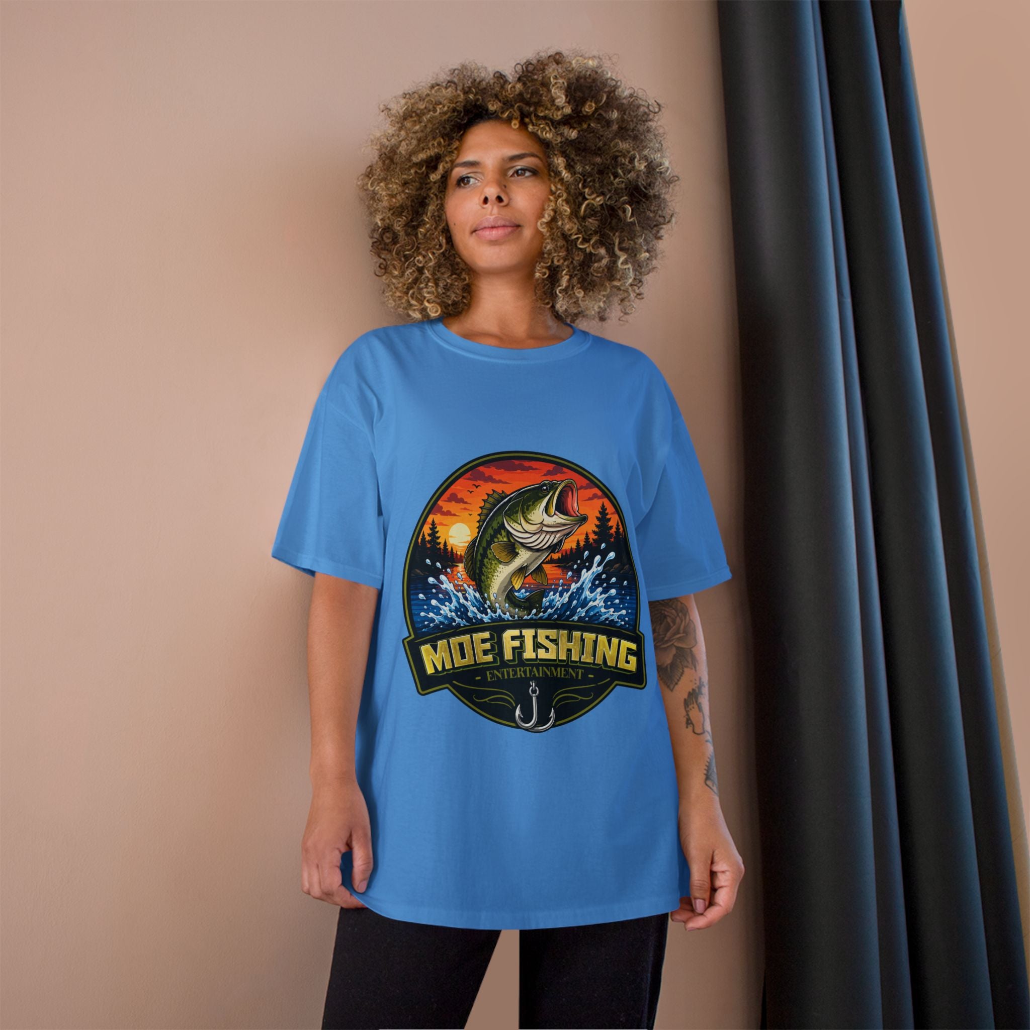 Fishing Logo T-Shirt — "Moe Fishing" Bass Graphic Tee