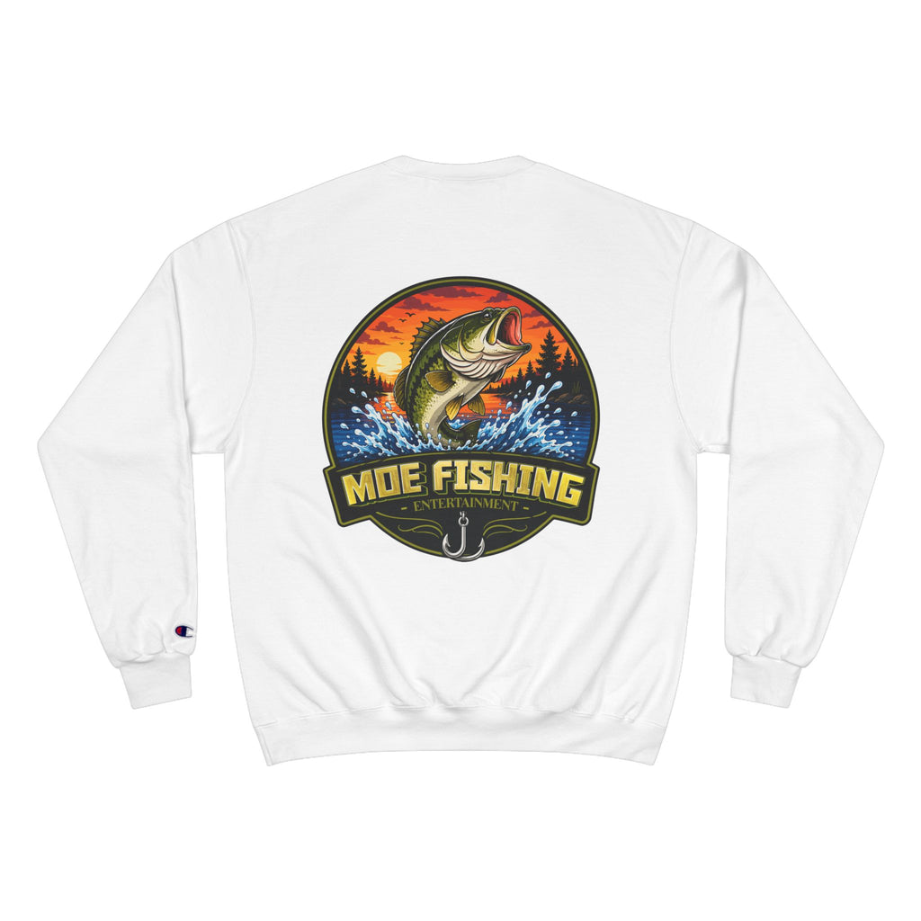 Fishing Sweatshirt — "Moe Fishing Entertainment" Bass Logo Crewneck
