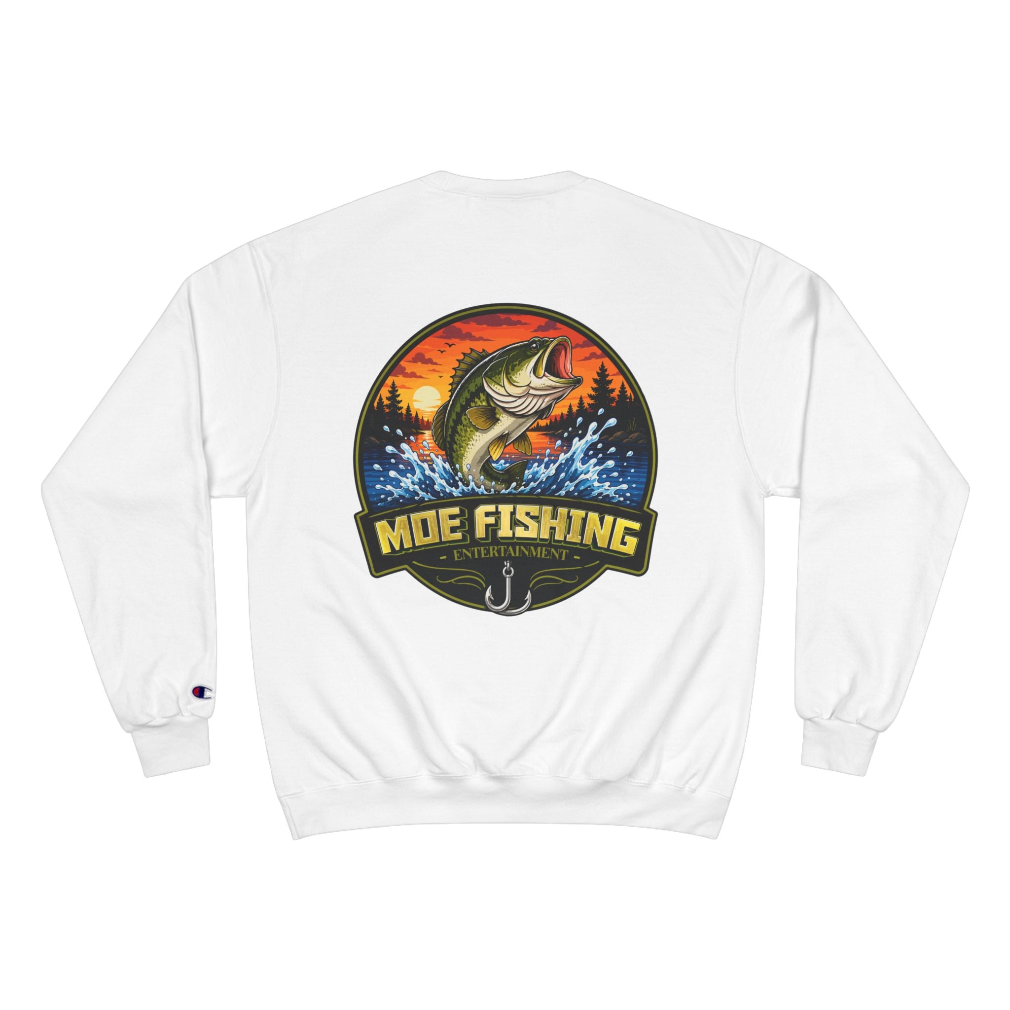 Fishing Sweatshirt — "Moe Fishing Entertainment" Bass Logo Crewneck