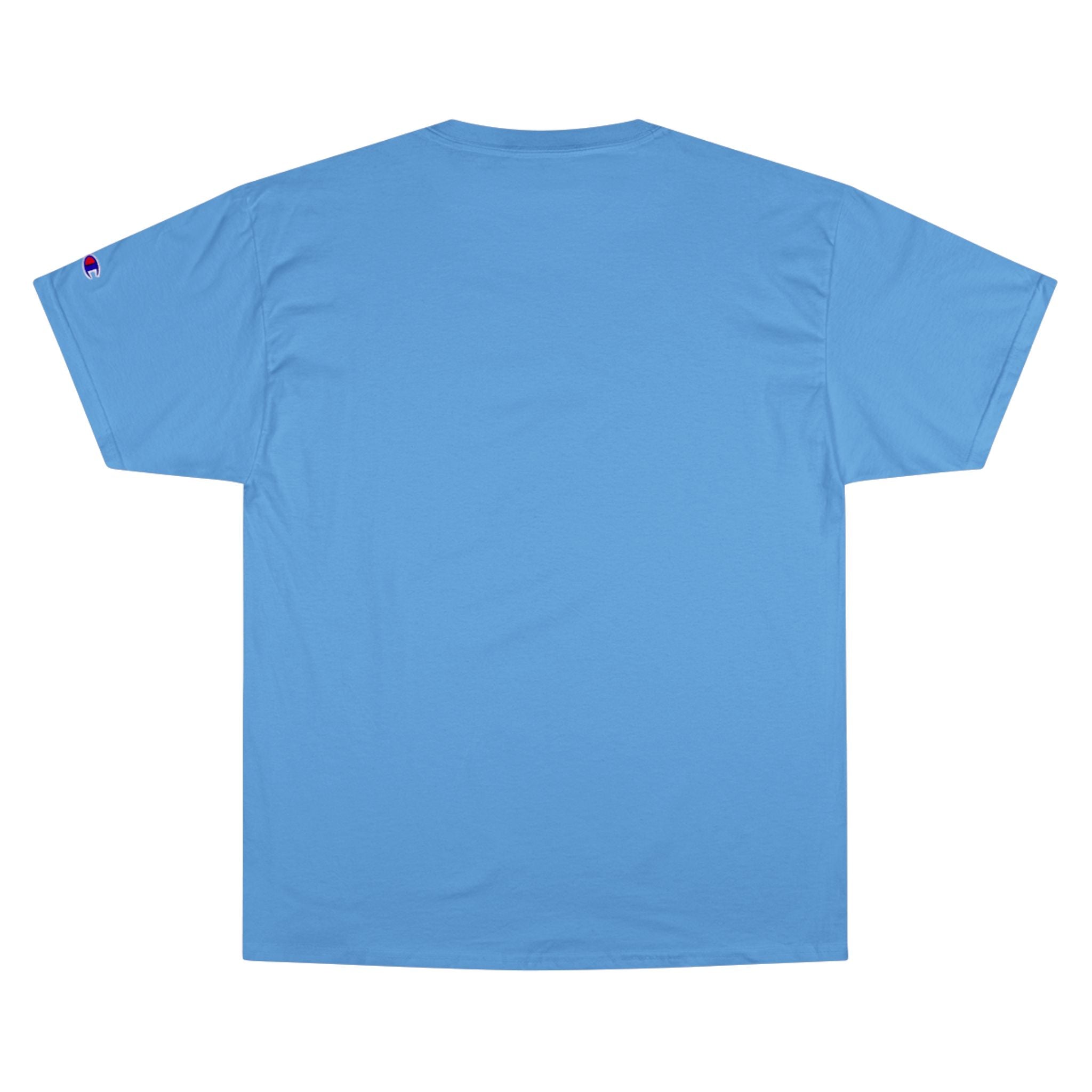 Champion T-Shirt — Blue Metallic 'M' Logo Streetwear Tee
