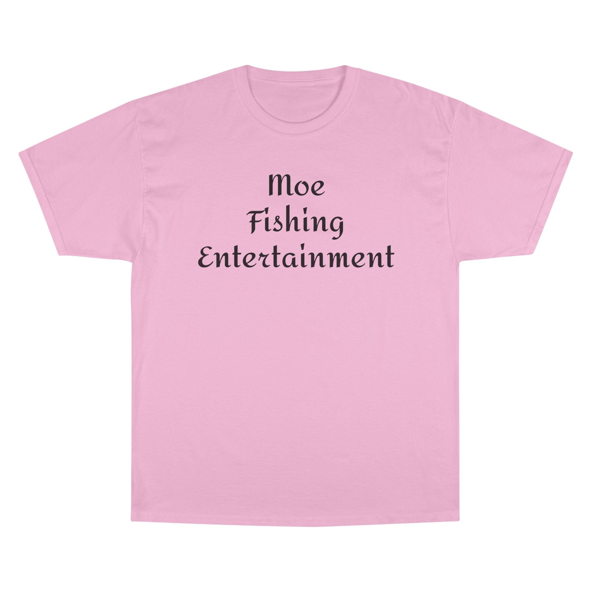 Champion T-Shirt — "Moe Fishing Entertainment" Script Logo Tee