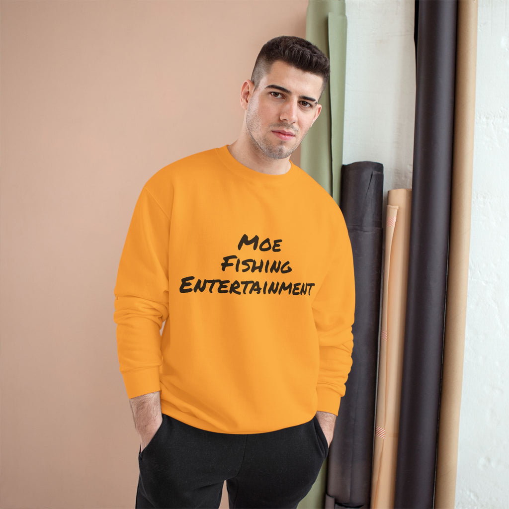 Fishing Sweatshirt — "Moe Fishing Entertainment" Bass Logo Crewneck