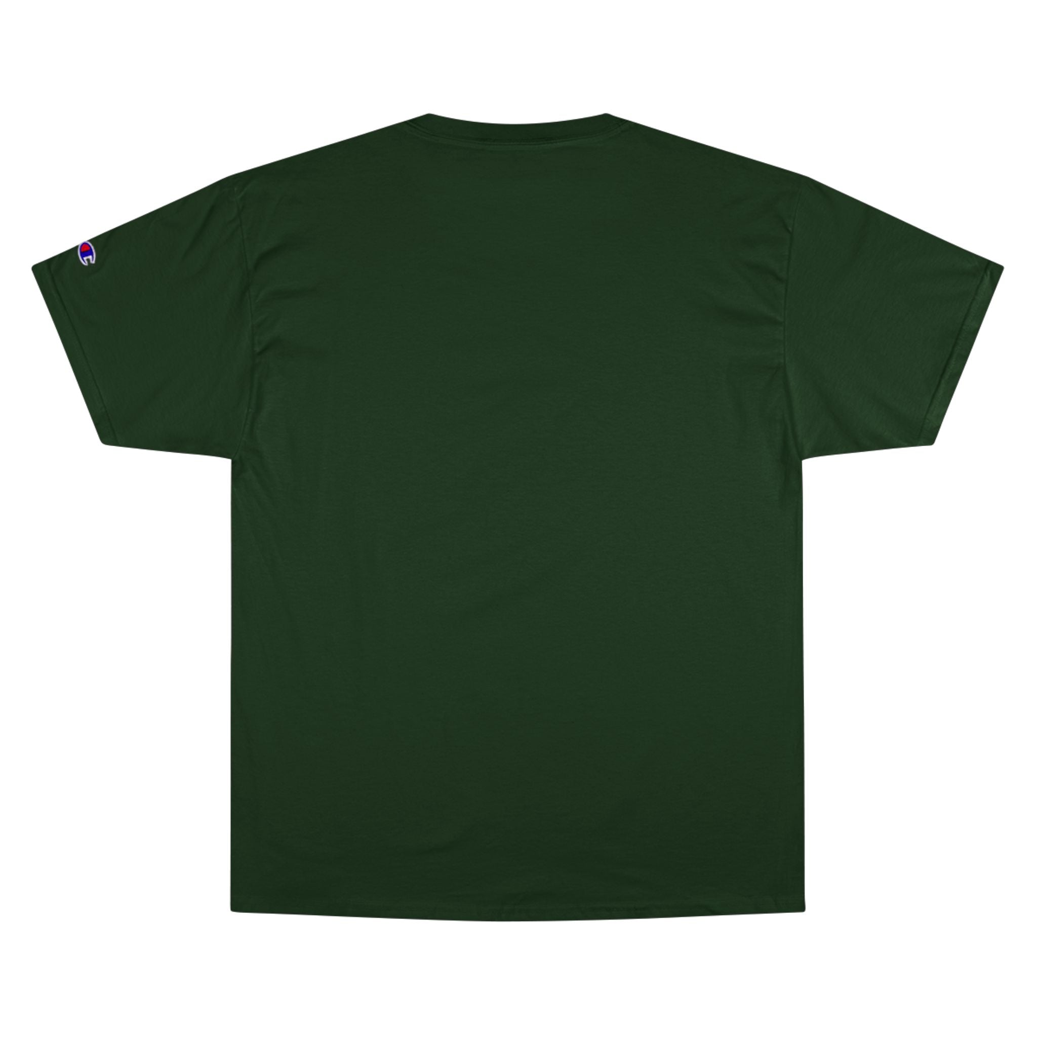 Champion T-Shirt — Blue Metallic 'M' Logo Streetwear Tee