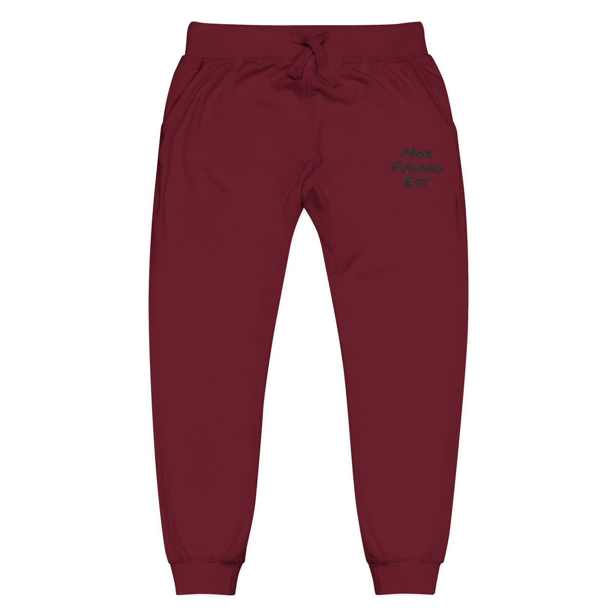 Embroidered 'Nice Fishins Ent' Fleece Sweatpants — Cozy Casual Joggers