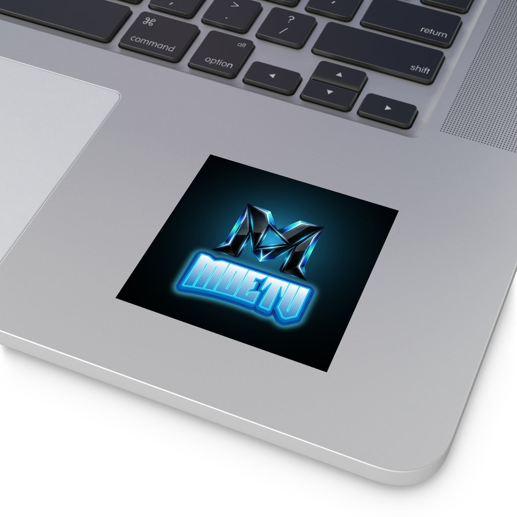 Neon M Logo Square Sticker — MOETU Gaming Decal (Indoor/Outdoor)