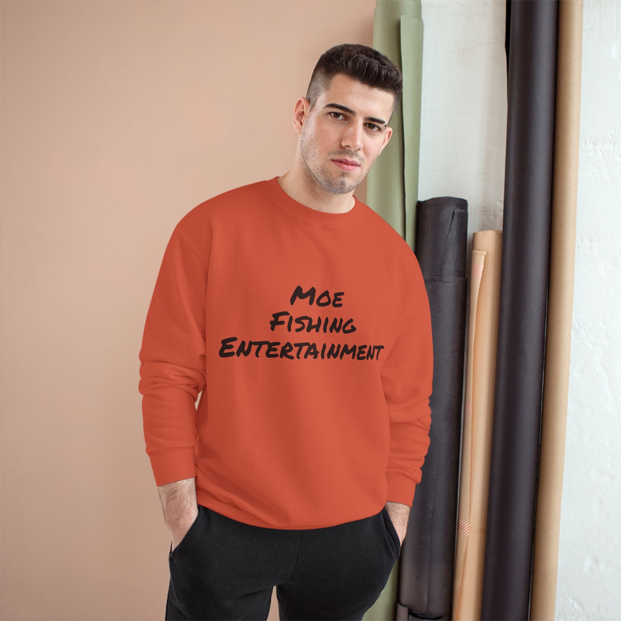 Fishing Sweatshirt — "Moe Fishing Entertainment" Bass Logo Crewneck