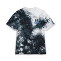 Embroidered 'M' Tie-Dye Oversized T-Shirt — Black & White Grunge Tee