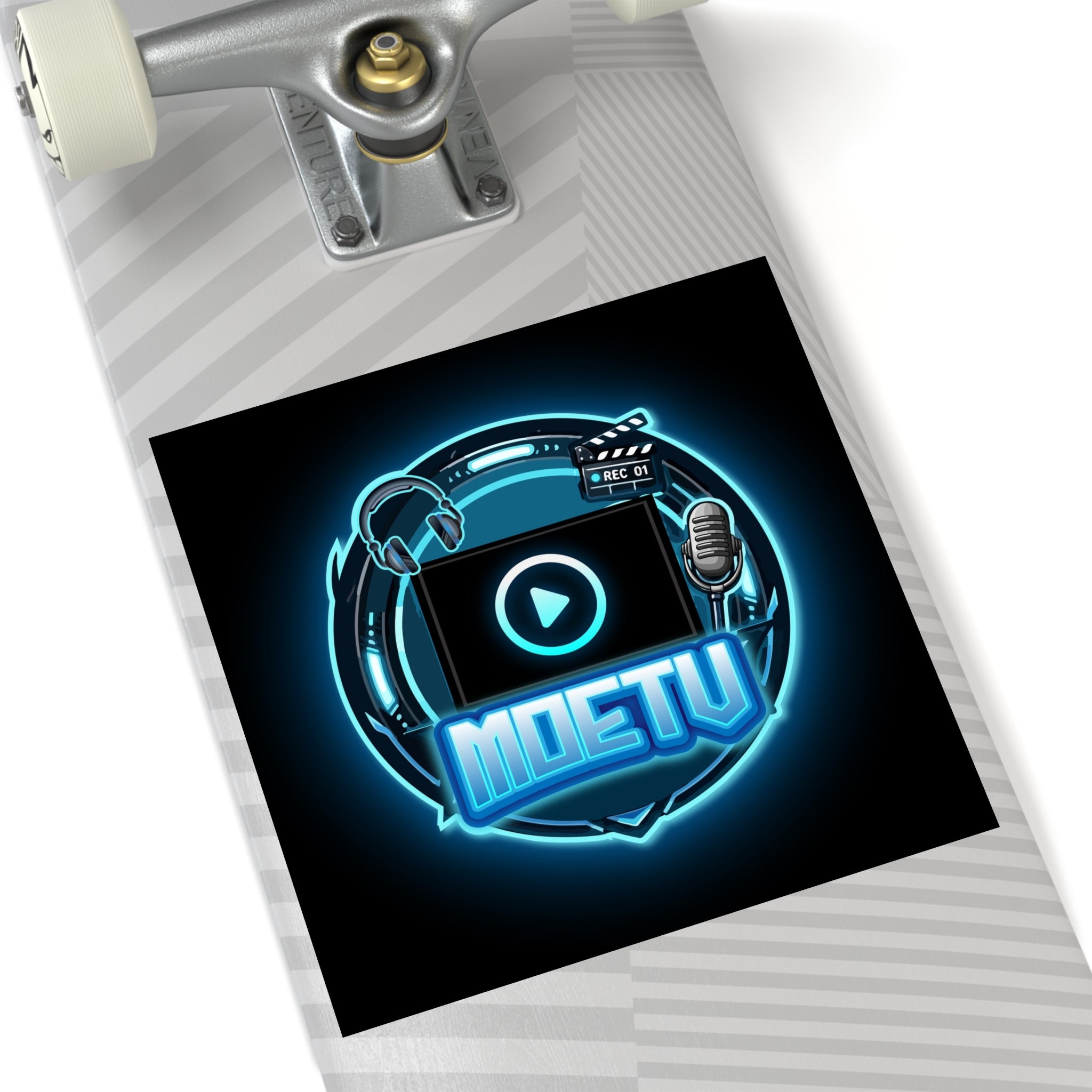 Square Sticker — MOETV Neon Streaming Logo