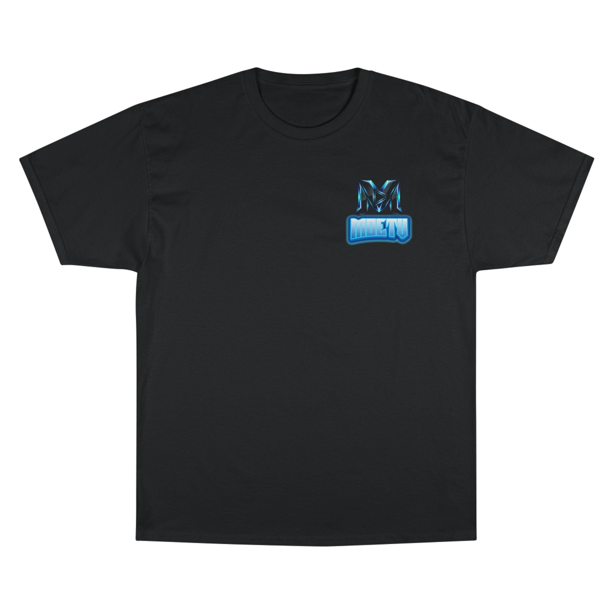 MOETV Champion T-Shirt — Gaming Logo Tee with Dolphin Crest