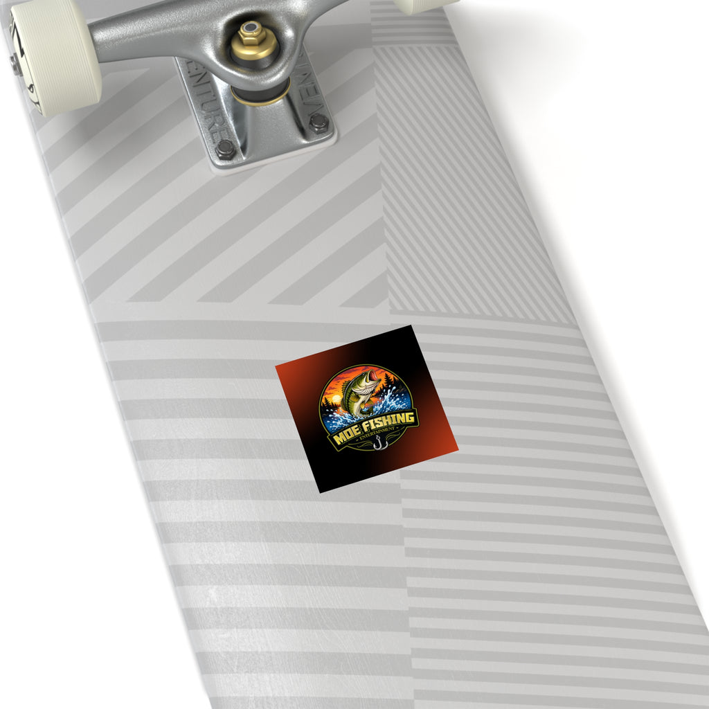 Square Fishing Sticker — MOE FISHING Bass Design (Indoor/Outdoor)