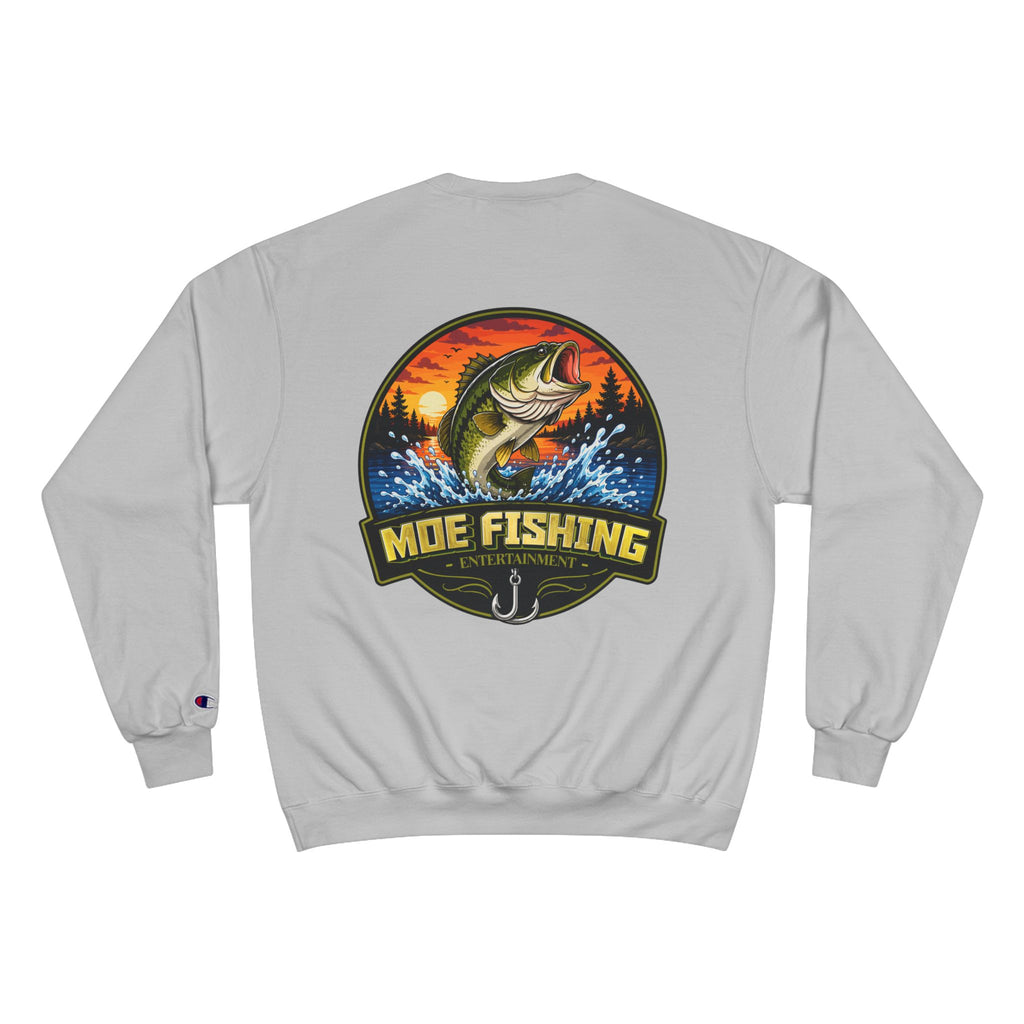 Fishing Sweatshirt — "Moe Fishing Entertainment" Bass Logo Crewneck