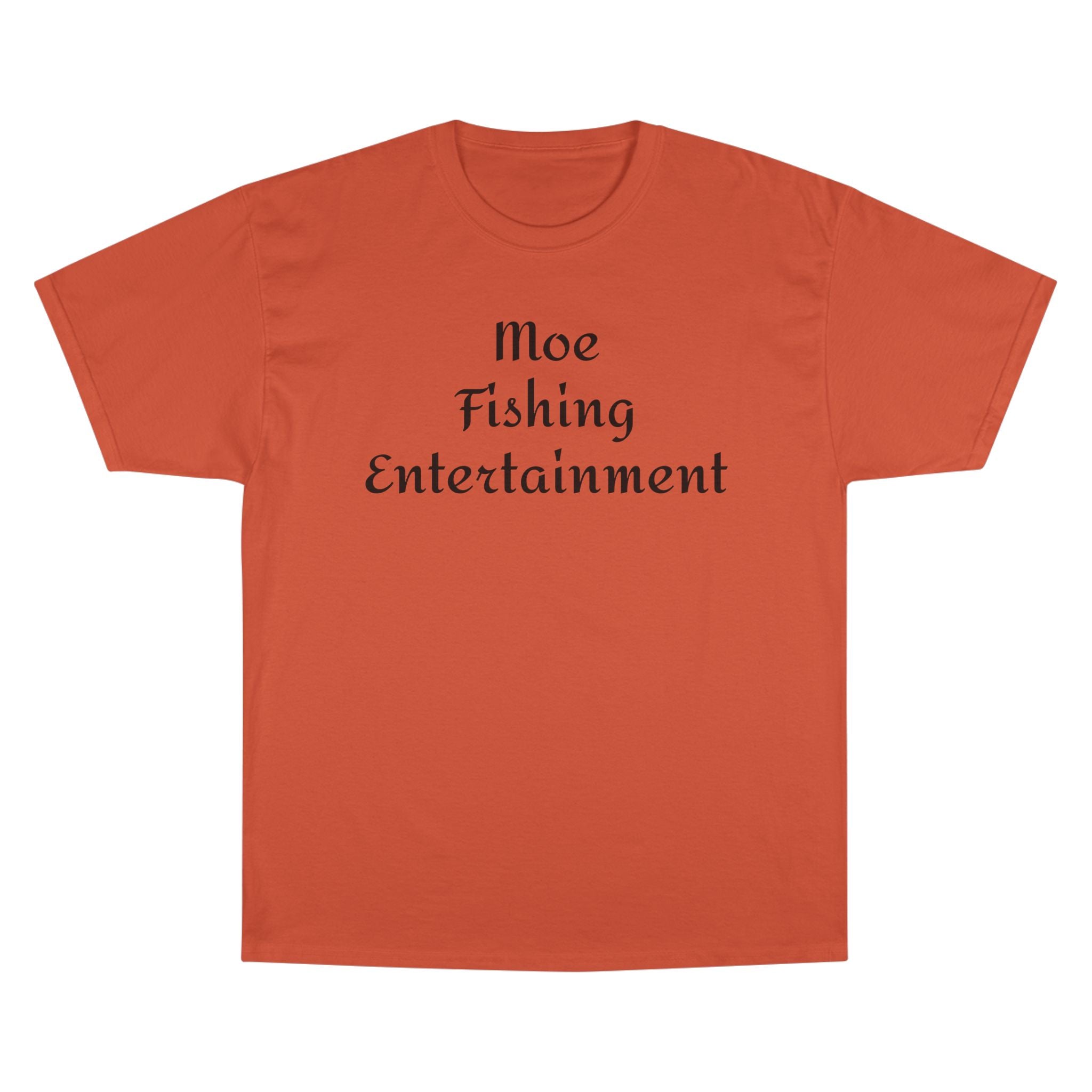 Champion T-Shirt — "Moe Fishing Entertainment" Script Logo Tee