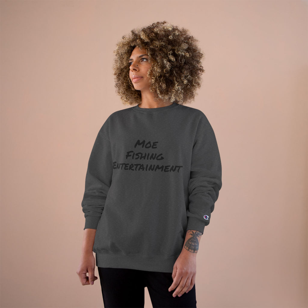 Fishing Sweatshirt — "Moe Fishing Entertainment" Bass Logo Crewneck